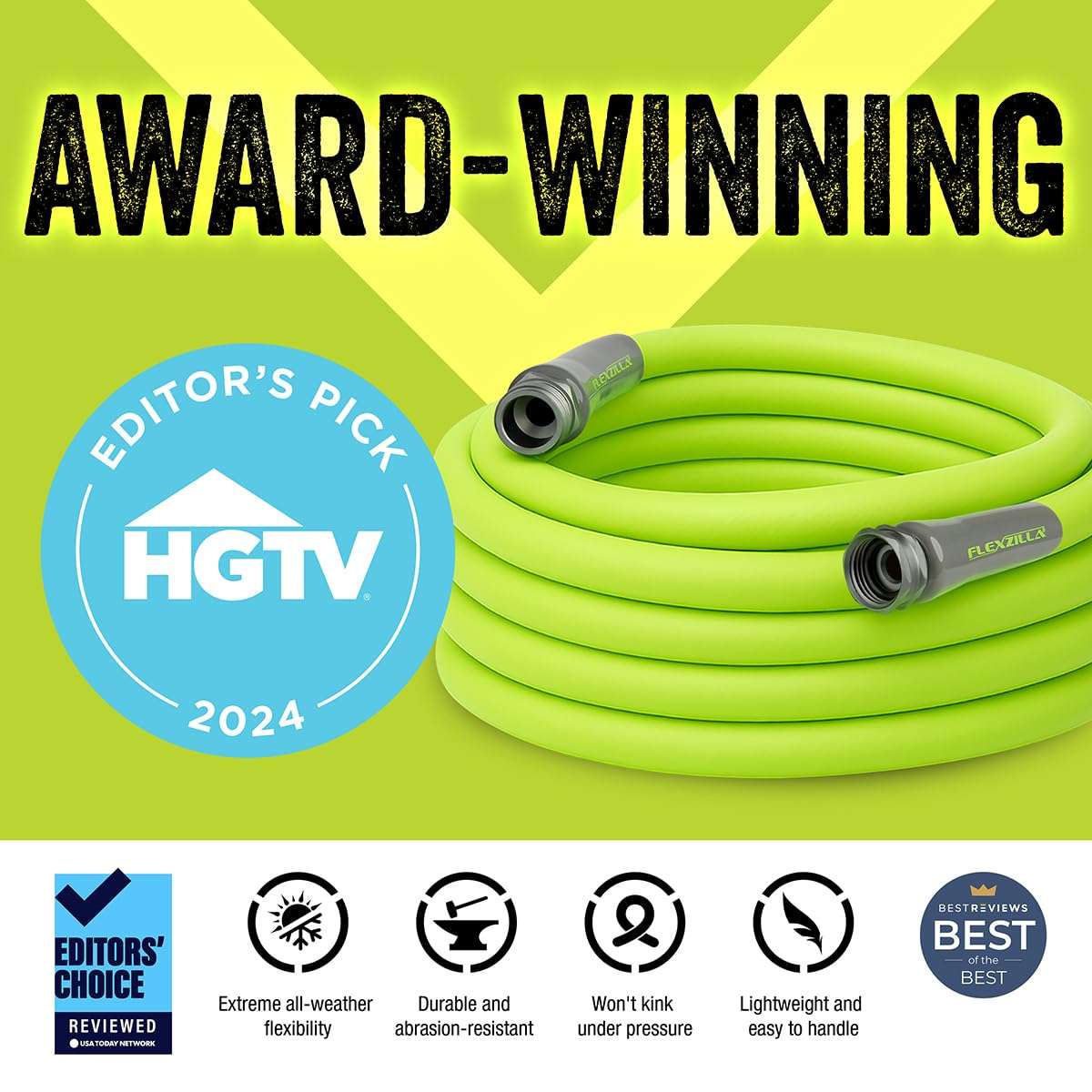 Flexzilla Garden Lead-in Hose 5/8 in. x 3 ft., Lightweight All-Weather Water Hose, Durable and Flexible, Leak-Free Connections - Image 3