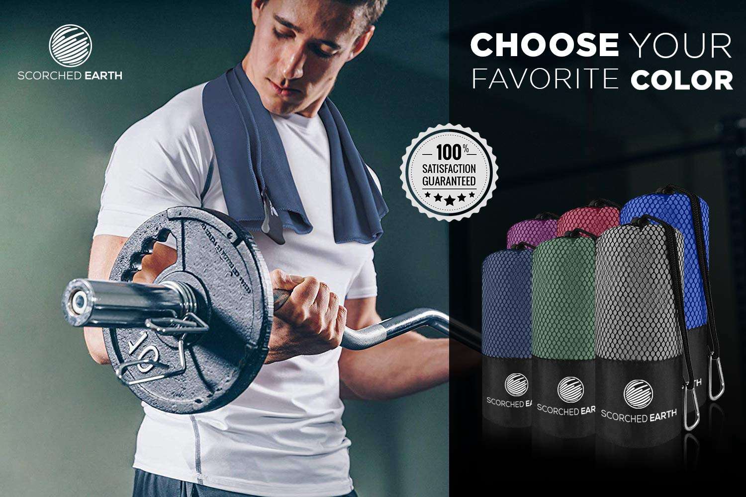ScorchedEarth Microfiber Travel & Sports Towel Set - Quick Dry, Super Absorbent, Compact, Lightweight - for Camping, Backpacking, Hiking, Beach, Yoga, Swimming - Includes 2 Sizes + Carrying Bag & Clip - Image 7
