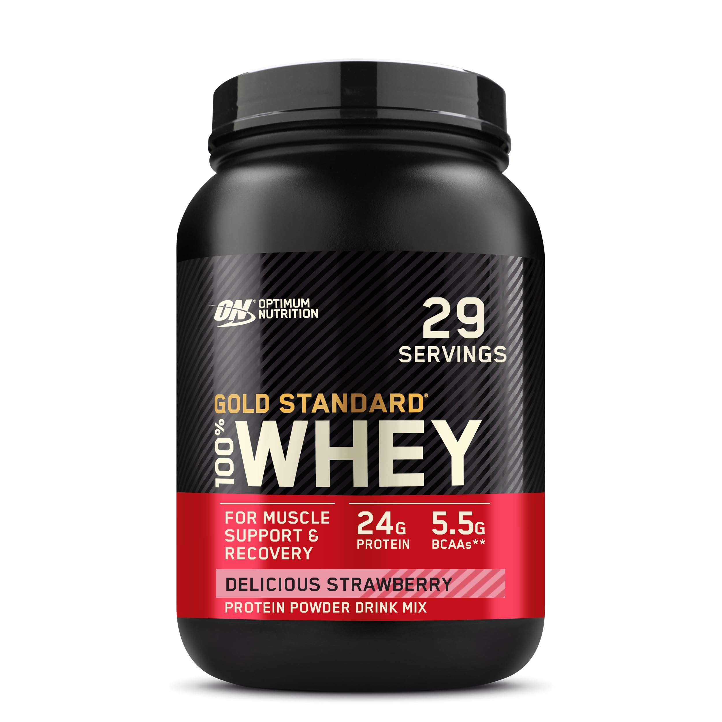 Optimum Nutrition Gold Standard 100% Whey Protein Powder, Delicious Strawberry, 2 Pound (Packaging May Vary) - Image 1