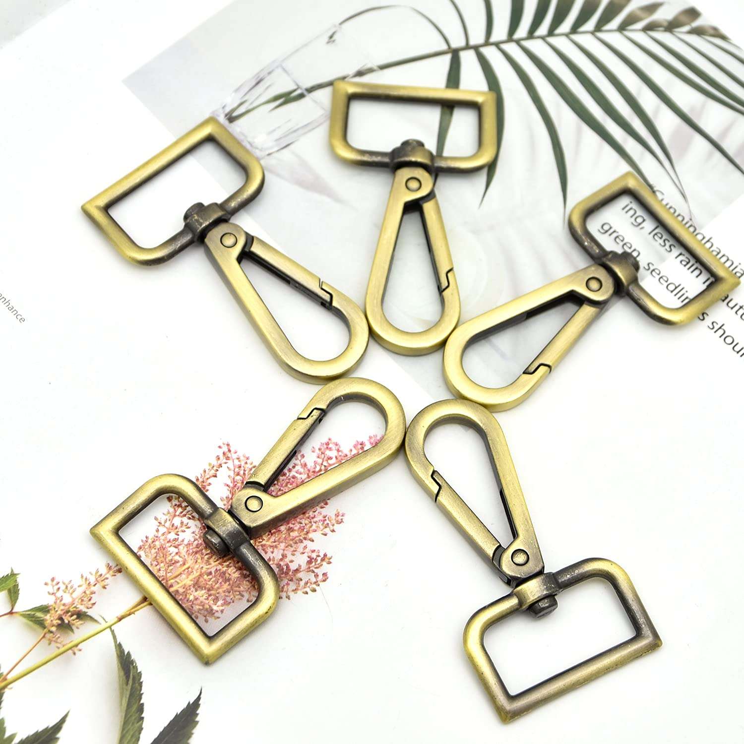 MELORDY 15 Pcs Metal Swivel Lobster Clasp Claw Push Gate Snap Hooks for DIY Crafts Keychain Purse Handbag Making (Brass,1 inch) - Image 4