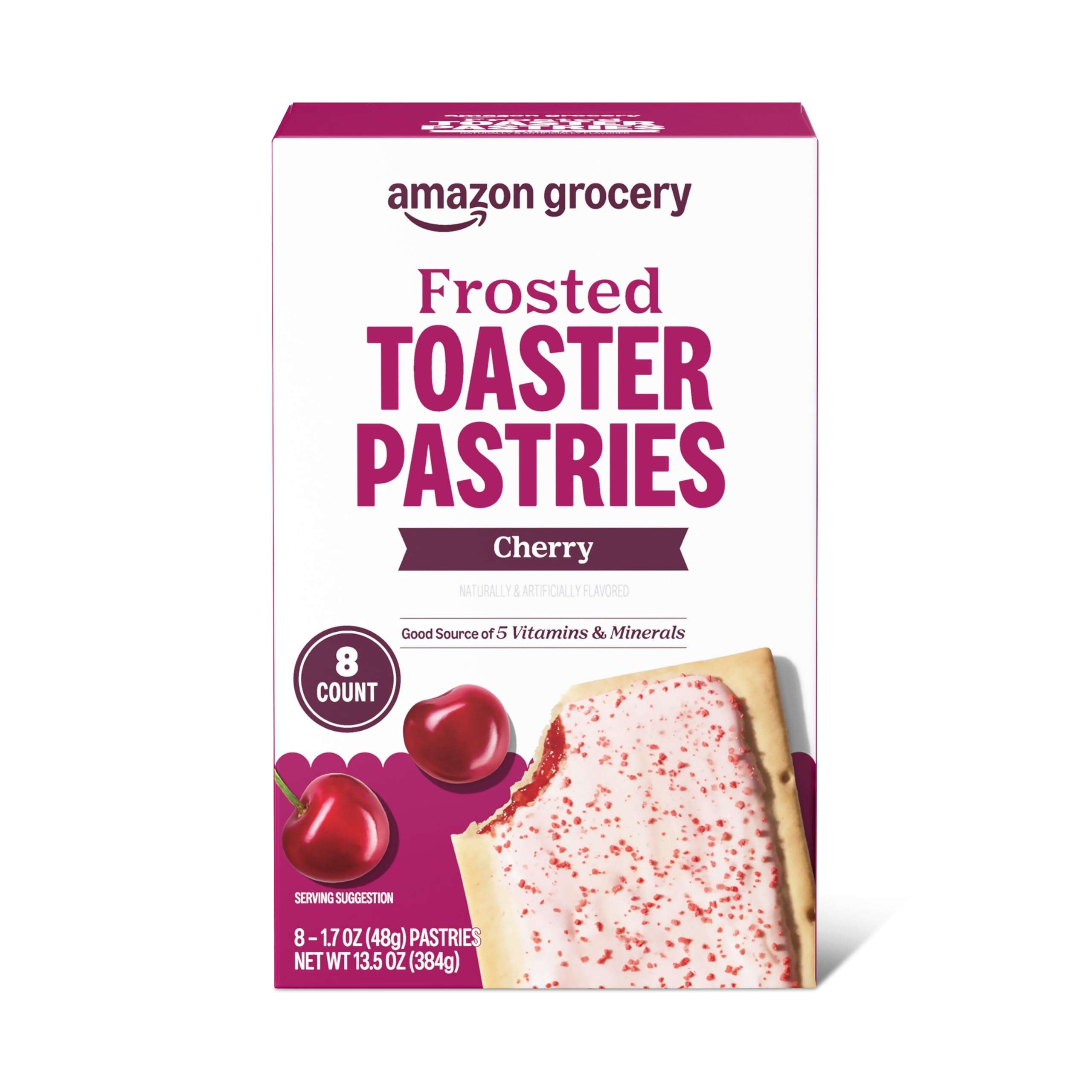 Amazon Grocery, Frosted Toaster Pastries, Cherry, 13.5 Oz, 8 Ct (Previously Amazon Fresh, Packaging May Vary) - Image 1