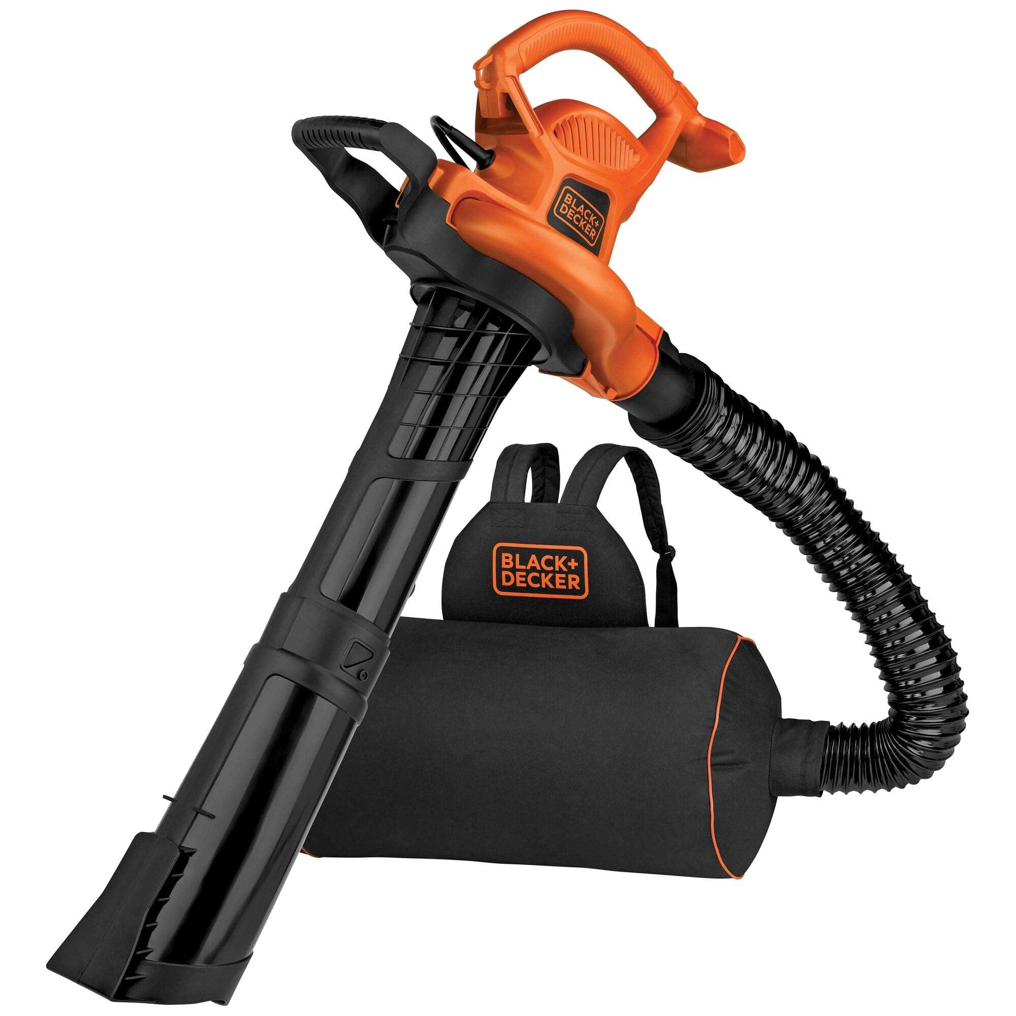 BLACK+DECKER Electric Leaf Blower, Leaf Vacuum and Mulcher 3 in 1, Backpack Blowers for Lawn Care,250 mph Airflow, 400 cfm Delivery Power, Reusable Bag Included, Corded (BEBL7000) - Image 1