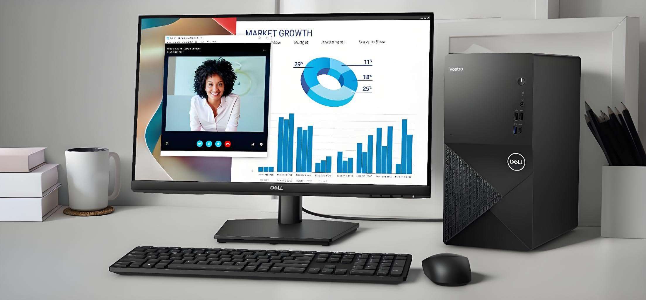 Dell Vostro 3030 Tower Business Desktop Computer, 12th gen Intel 4-Core i3-12100 (Beat i5-11500T), 32GB DDR5 RAM, 1TB PCIe SSD, WiFi 6, Bluetooth, DisplayPort, HDMI, Keyboard & Mouse, Windows 11 Pro - Image 6
