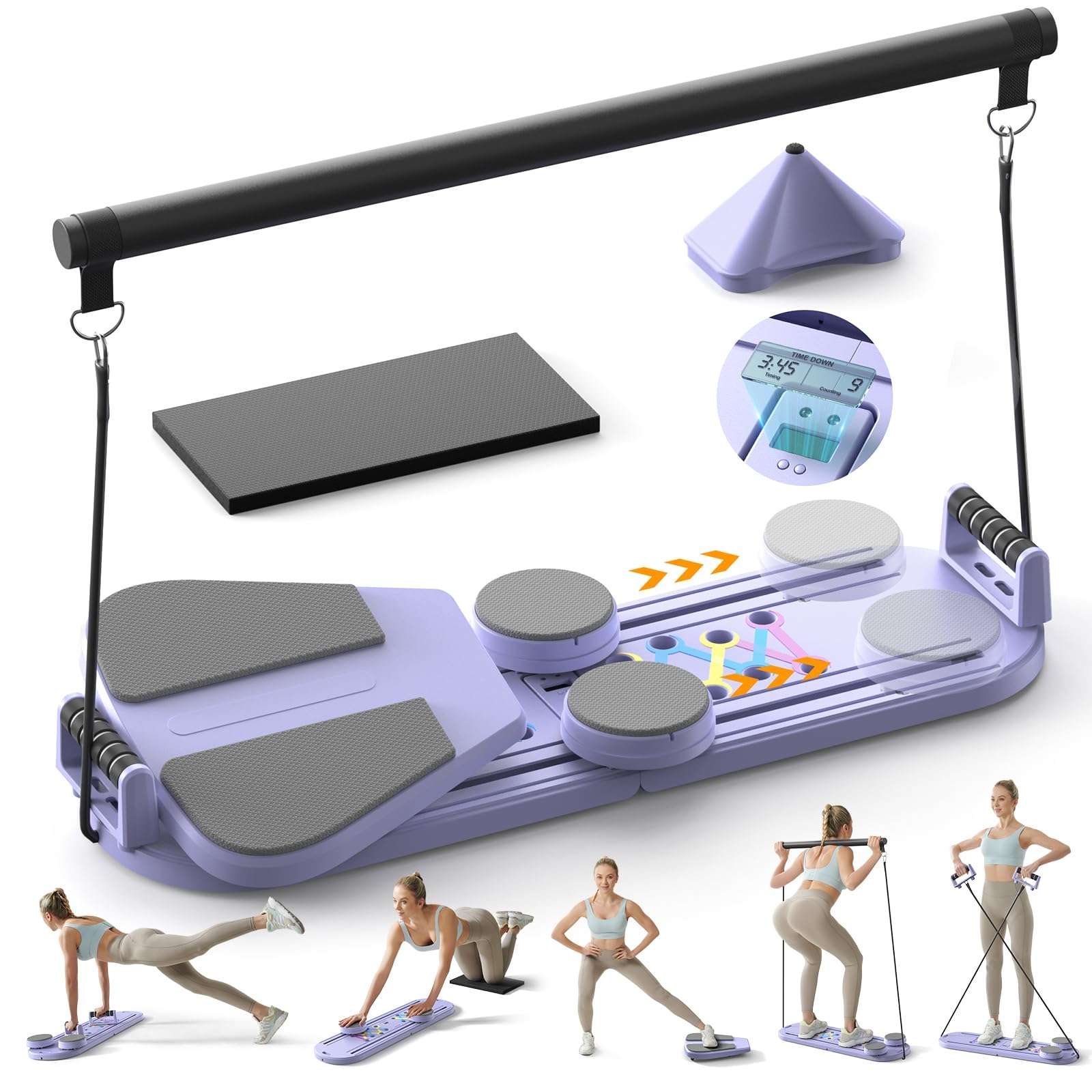 Pilates Board,Pilates Reformer Sets, Multifunctional Abdominal Pilates Board for Home Workout Equipment, Portable Foldable Ab Board Trainer Pilates Exercise Machine,Pilates Board for Women - Image 1