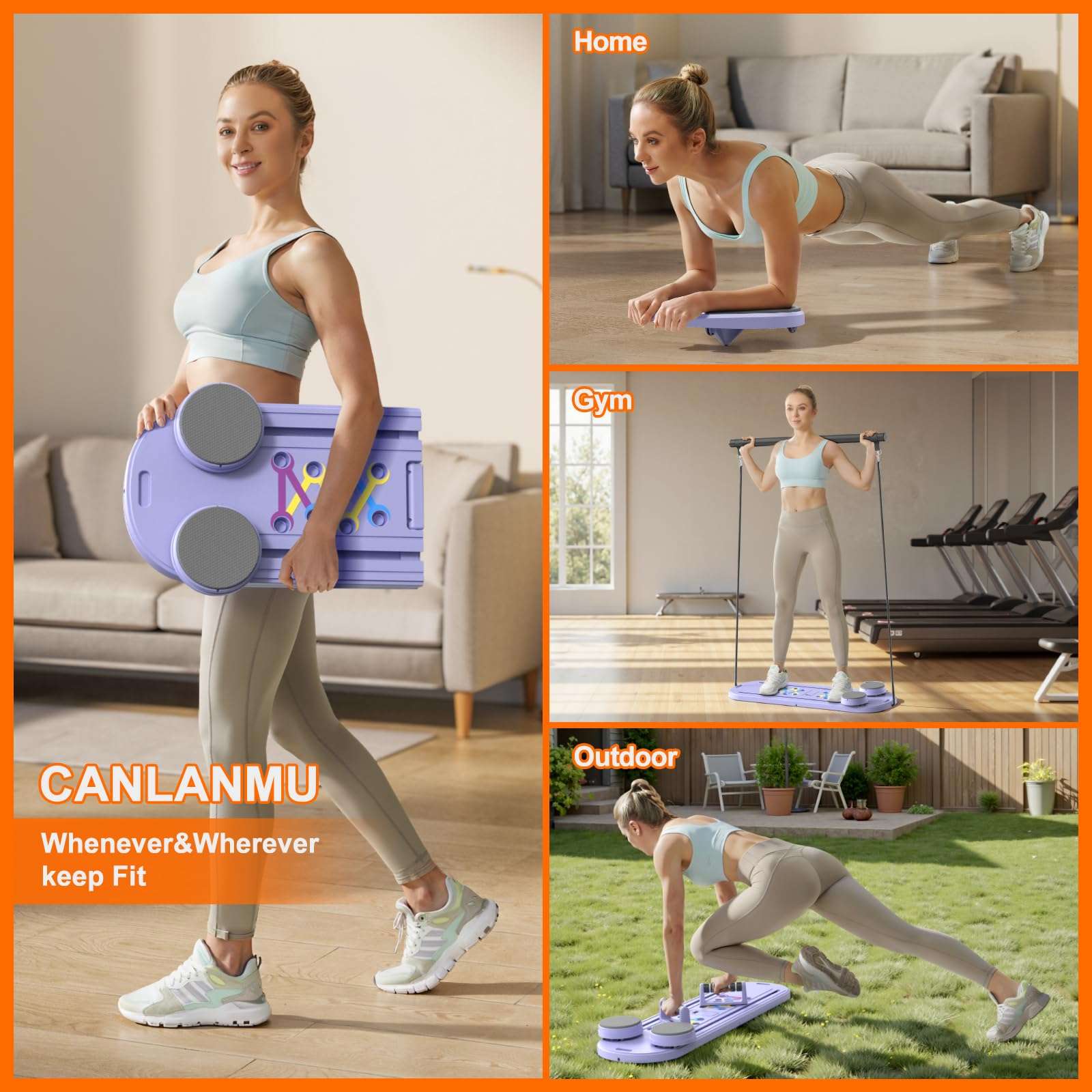 Pilates Board,Pilates Reformer Sets, Multifunctional Abdominal Pilates Board for Home Workout Equipment, Portable Foldable Ab Board Trainer Pilates Exercise Machine,Pilates Board for Women - Image 5