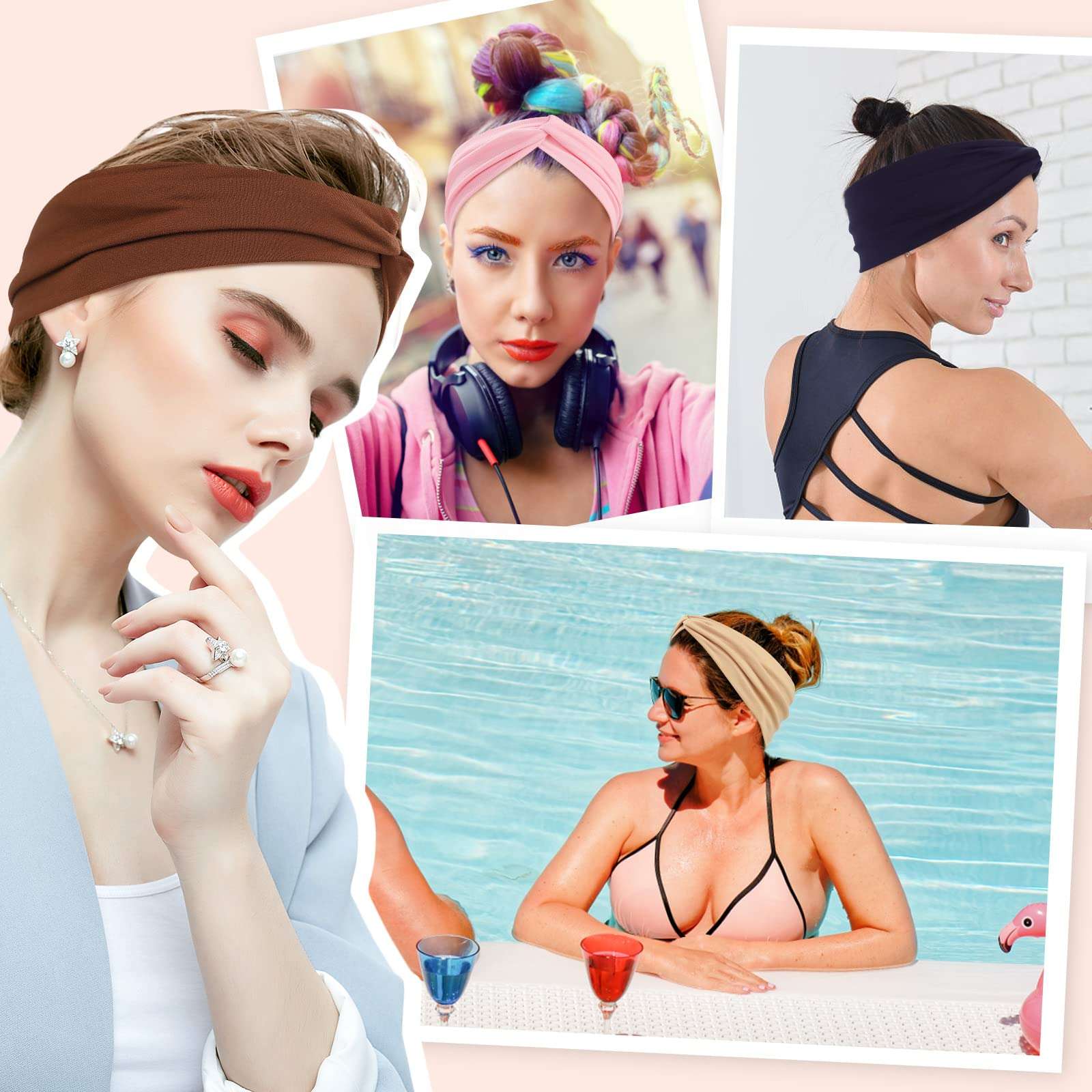 Panleding 12 Pcs Stretchy Headbands for Women, Absorbed Sport Headband Soft Twist Knotted Headbands for Daily Life Yoga Workout - Image 6