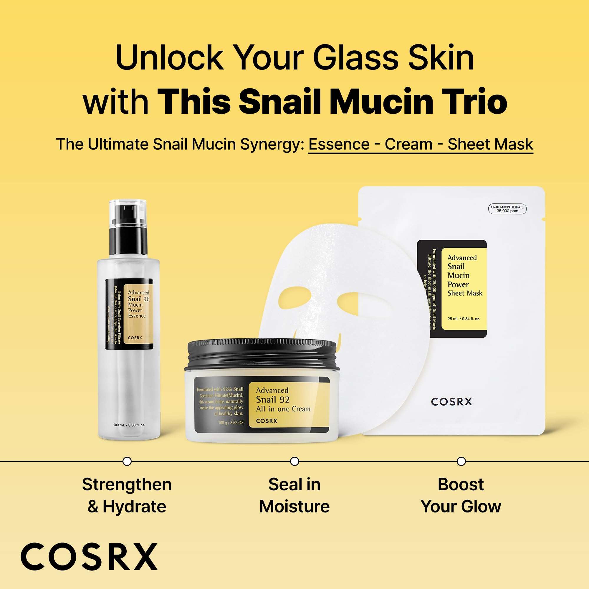 COSRX Snail Mucin Sheet Mask 10 EA with Snail Mucin Serum, Self Care, Face Masks for Dry, Sensitive Skin, Not Tested on Animals, No Parabens, No Sulfates, Korean Skin Care - Image 7