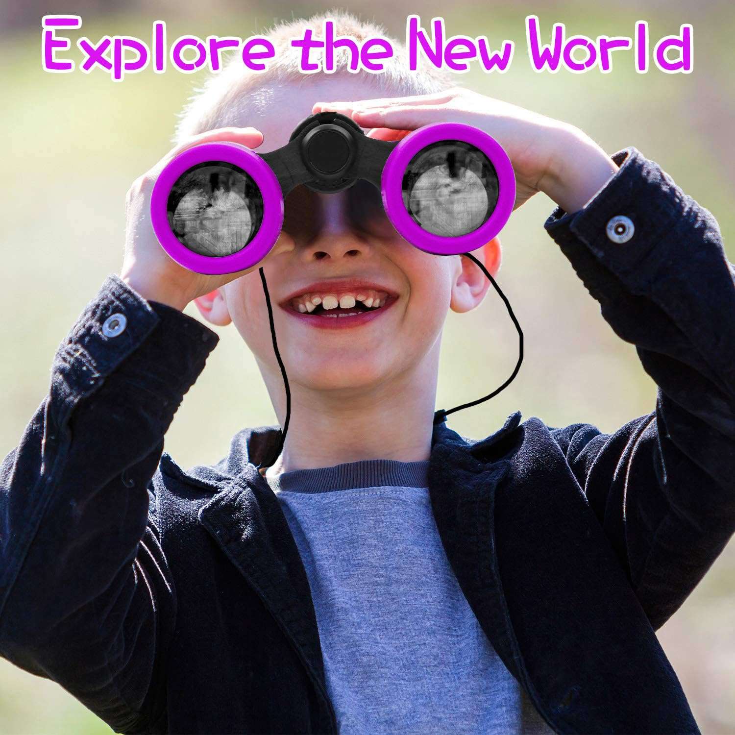 Scotamalone Kids Binoculars Shock Proof Toy Binoculars Set for Age 3-12 Years Old Boys Girls Bird Watching Educational Learning Hunting Hiking Birthday Presents - Image 3