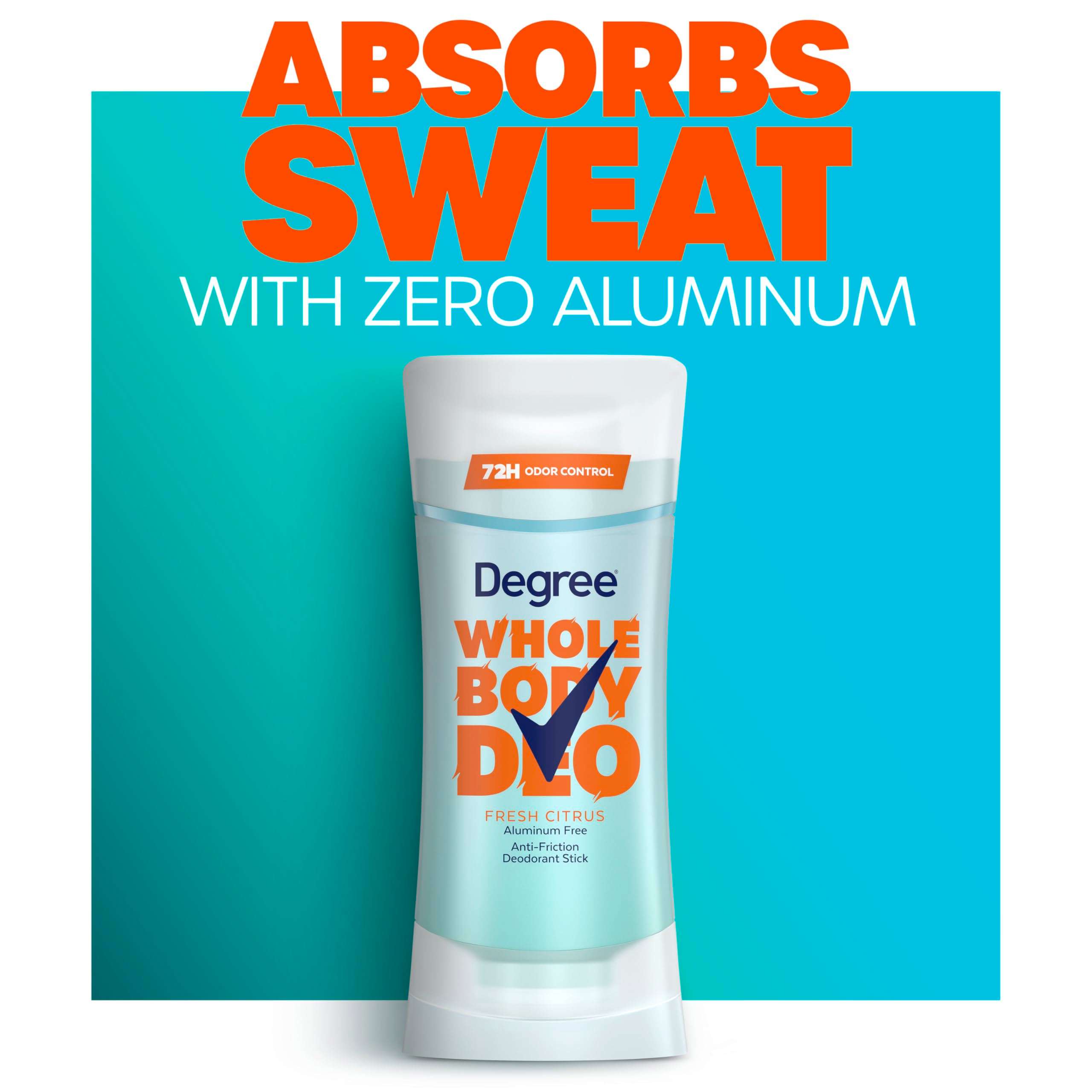 Degree Women Whole Body Deodorant Stick, Fresh Citrus Scent, Glides on Clear + Absorbs Sweat, Aluminum Free 72H Odor Protection 2.6 oz - Image 6