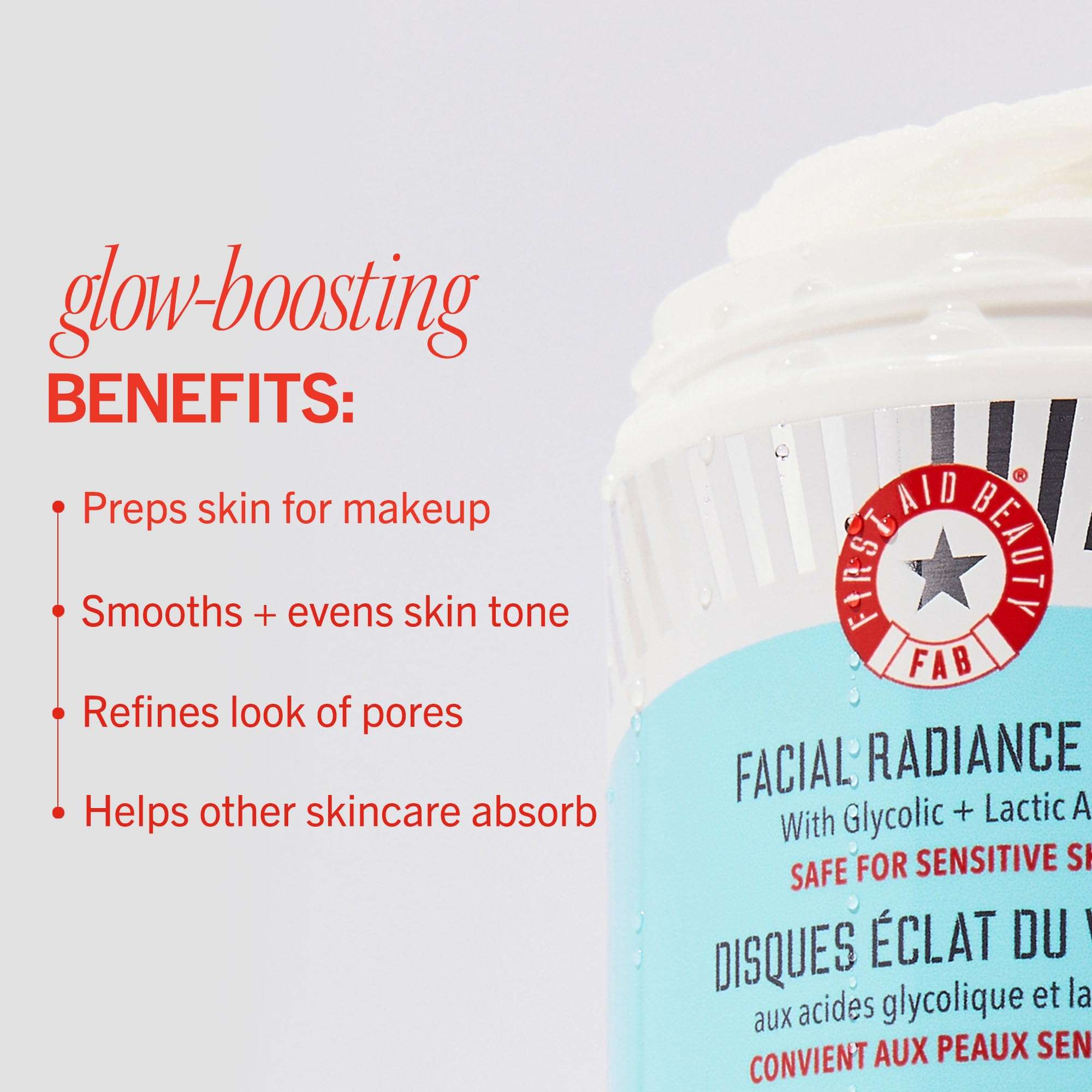 First Aid Beauty - Facial Radiance Pads with Gycloic & Lactic Acids – Daily Exfoliating Pads with AHA that Help Tone & Brighten Skin – Makeup Routine Prep - Compostable for Daily Use – 28 Count - Image 4