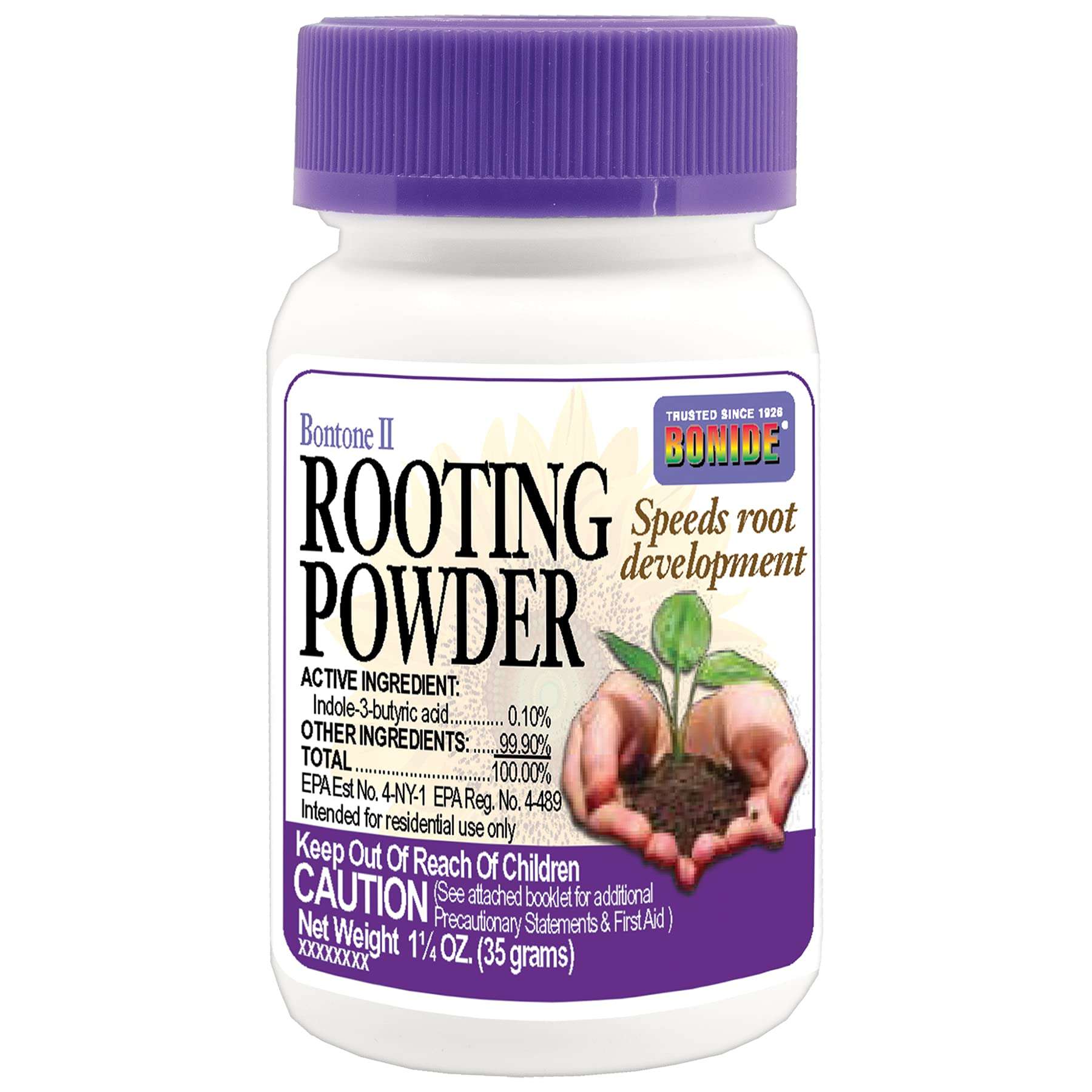 Bonide Bontone II Rooting Powder, 1.25 oz Ready-to-Use Dust for Houseplants and Transplants Speeds Root Development - Image 1