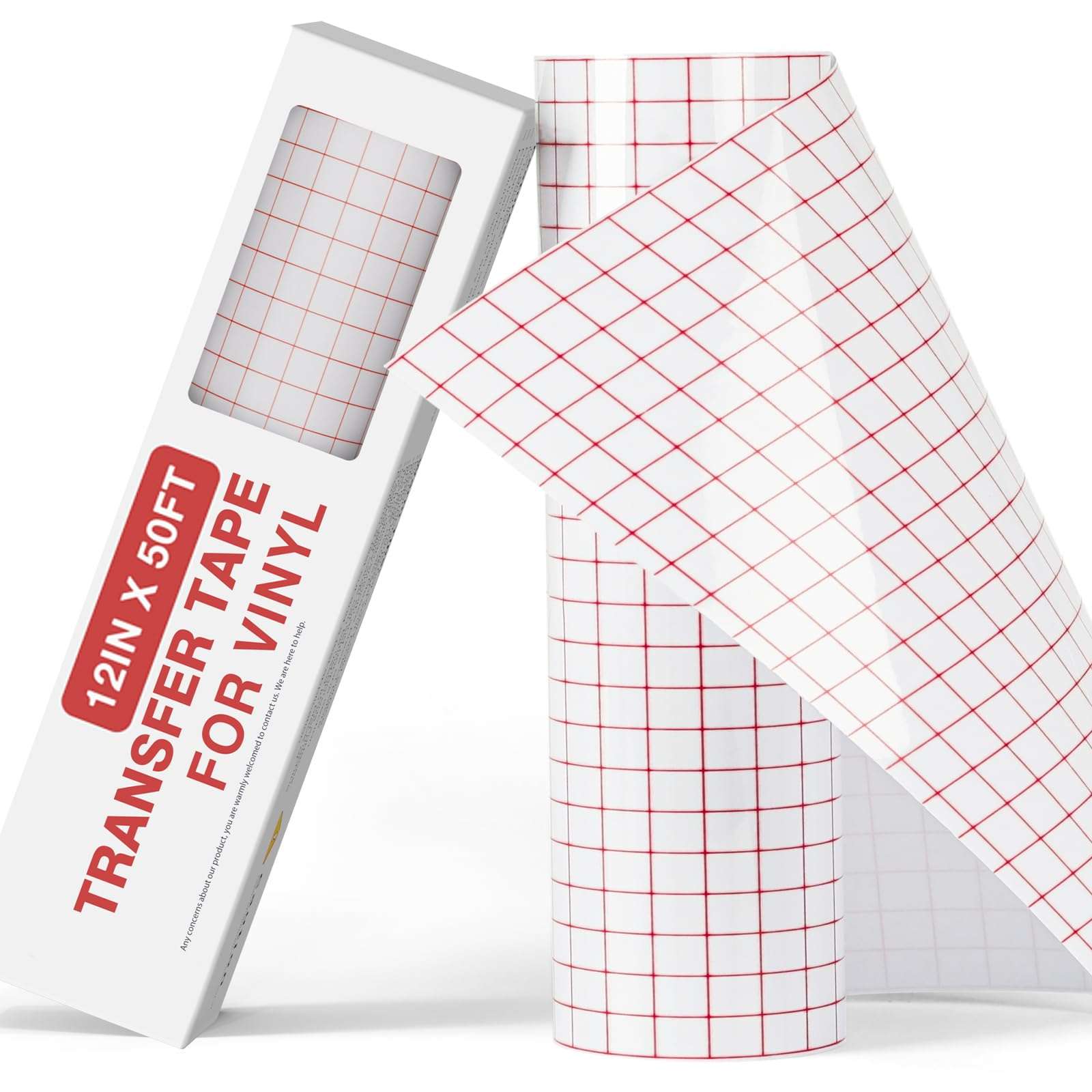 YRYM HT Clear Vinyl Transfer Paper Tape Roll-12 x 50 FT w/Alignment Grid Application Tape for Silhouette Cameo, Adhesive Vinyl for Decals, Signs, Windows, Stickers - Image 1