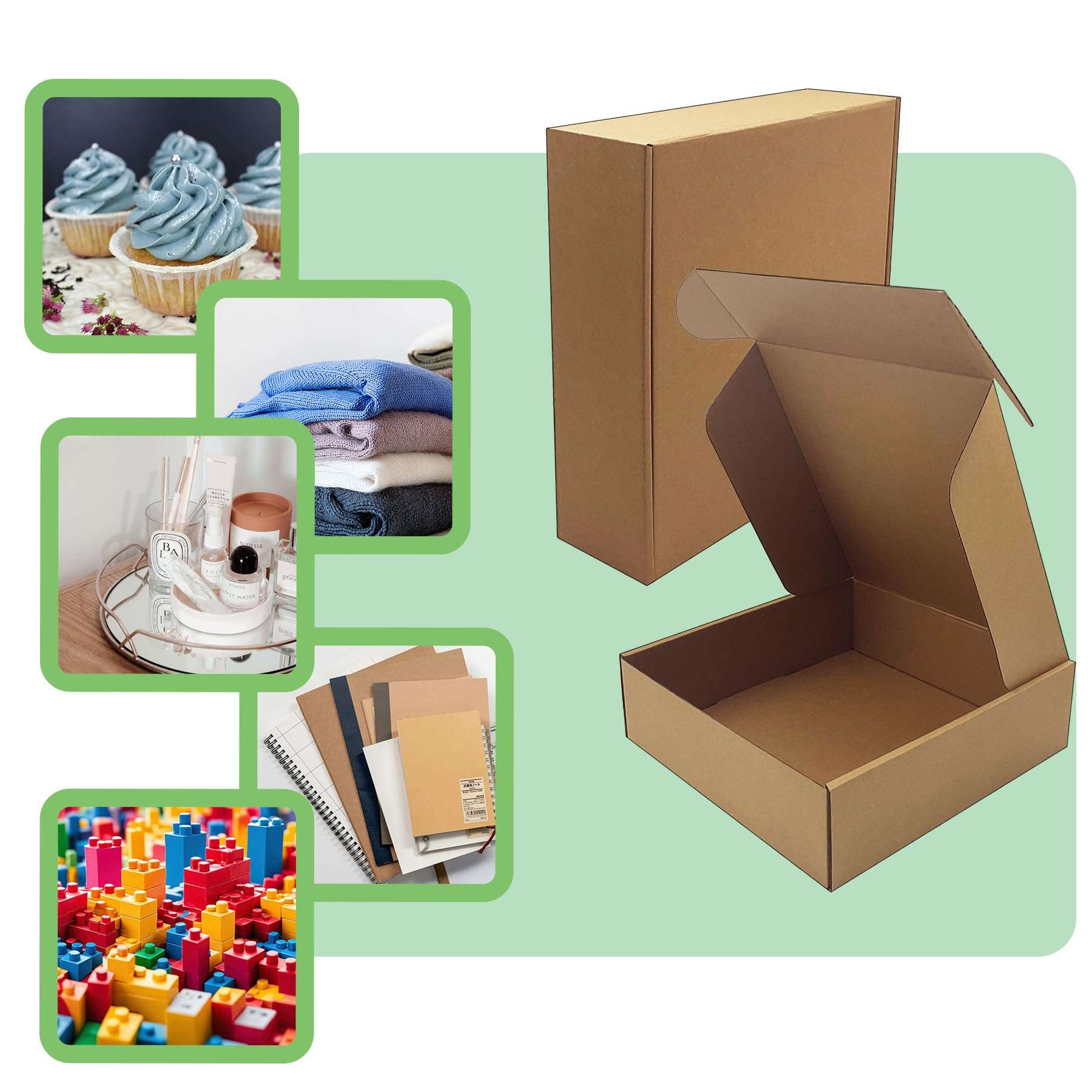 10x10x3 inch Shipping Boxes，Bulk 20 Pack，Brown Corrugated Mailers Cardboard Literature Mailer Box for Packaging Business, Mailing,Moving and Storage，Small Gift Boxes for Wrapping Mailing Present - Image 6