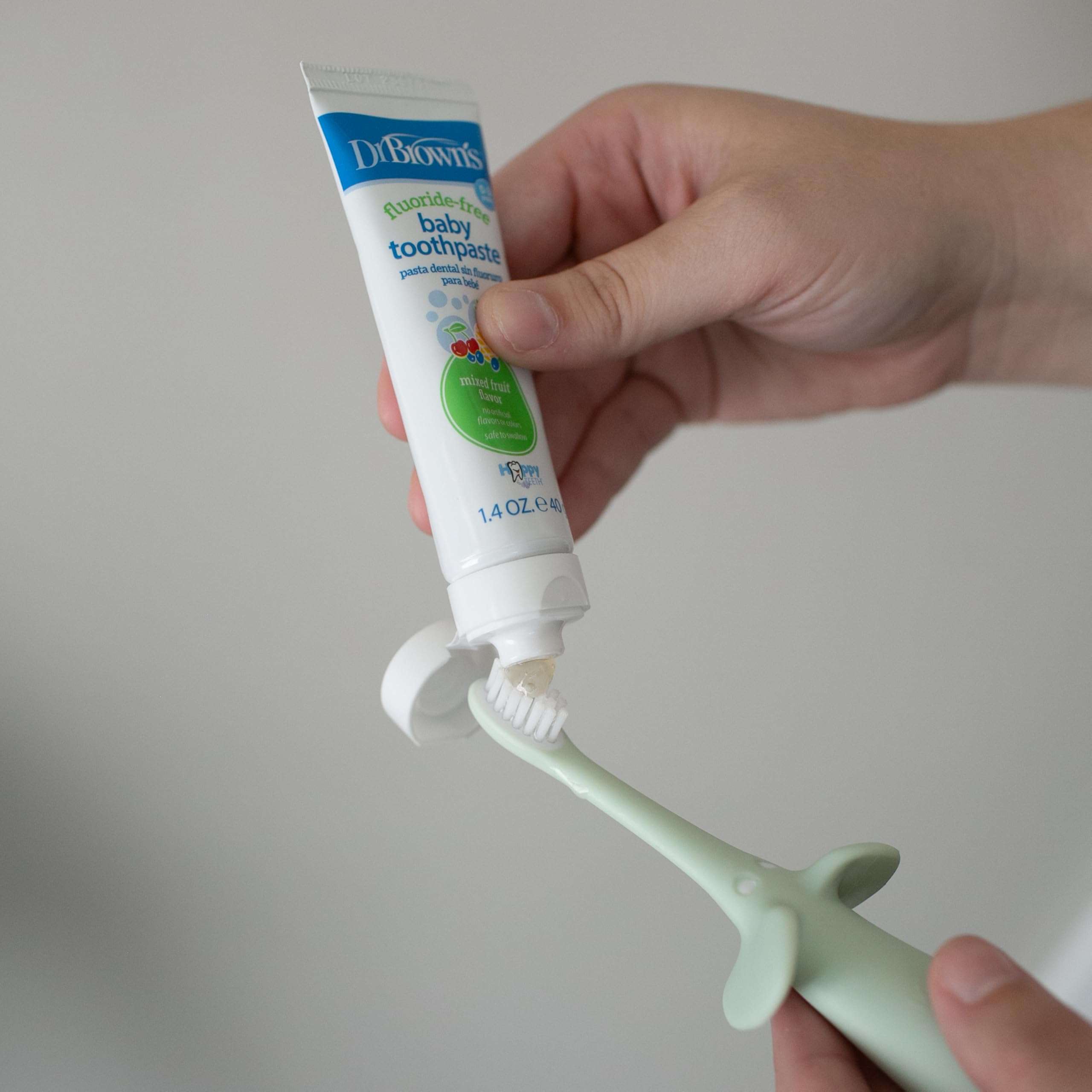 Dr. Brown's Infant-to-Toddler Toothbrush, Elephant, Mint, 0-3 Years - Image 14