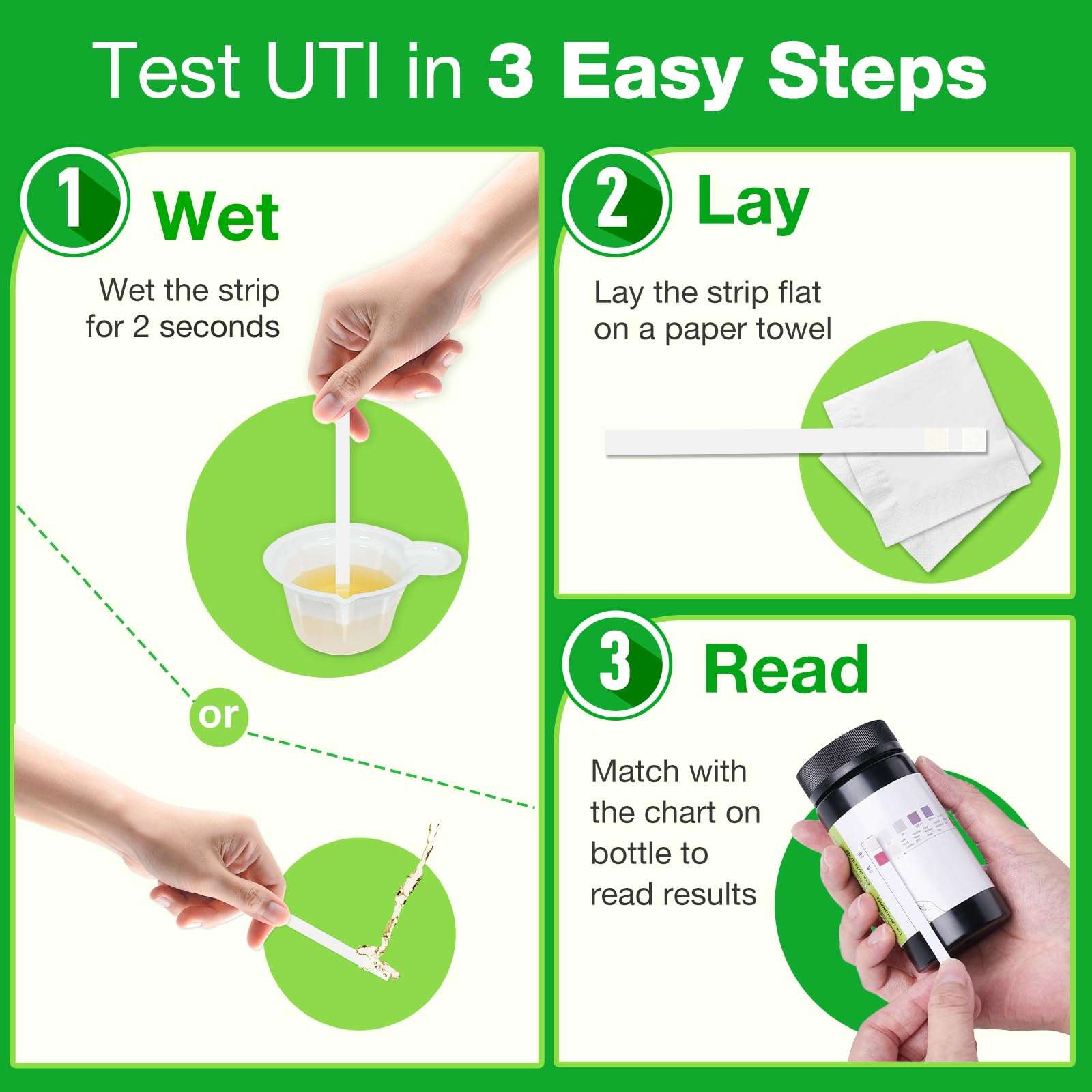 Easy@Home UTI Test Strips 25 Tests, Instant Urine Test Kit for UTI Infections, Women Urinary Tract Bladder Infection Testing, Results in 2 Min (UTI-25P) - Image 5
