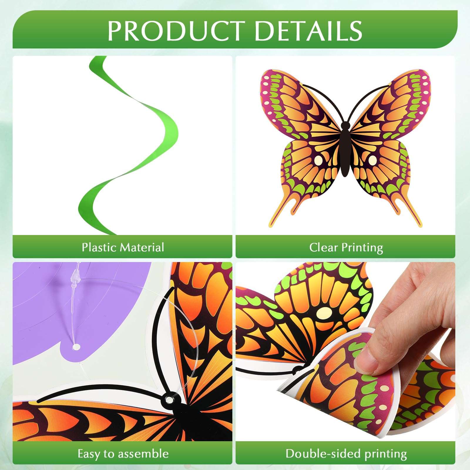 Pasimy 62 Pcs Spring 3D Flower Butterfly Hanging Swirls Decorations Butterfly Cutouts with Floral Paper Ball Colorful Ceiling Streamers for Birthday Summer Easter Party Baby Shower Wedding Home - Image 4