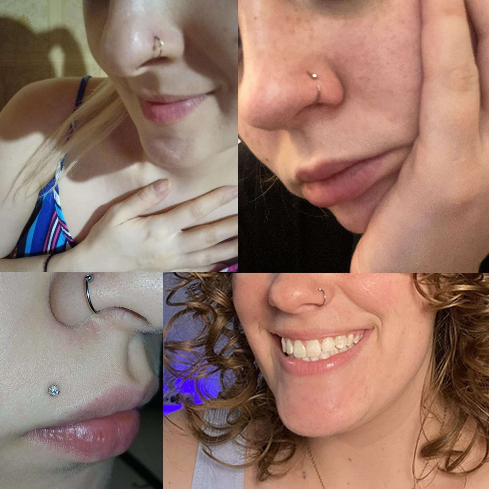 ORAZIO 5-12Pcs 20G Stainless Steel Nose Ring Hoop CZ Body Ear Piercing 5 Mixed Colors - Image 4