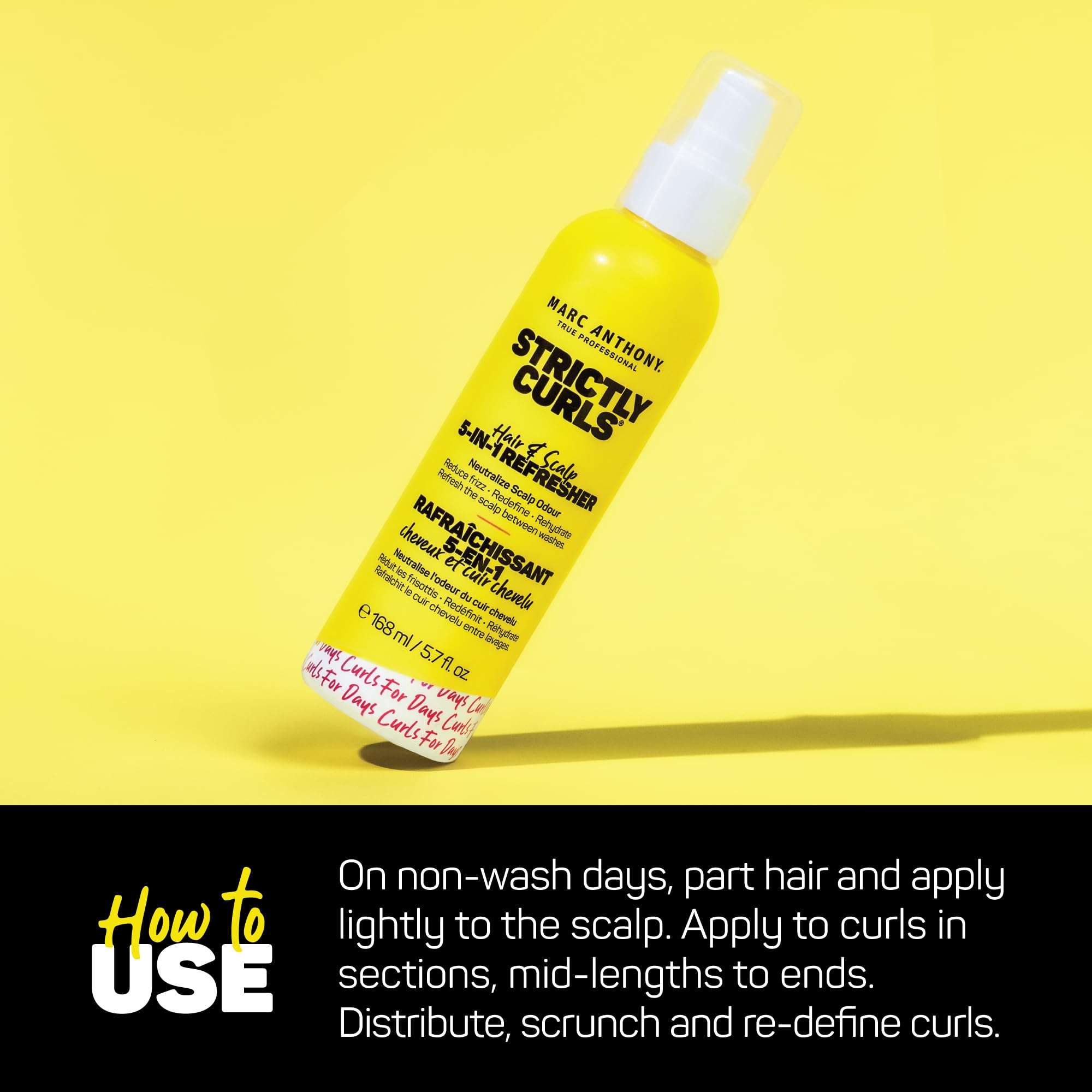Marc Anthony Strictly Curls Hairspray For Curly Hair, 5-In-1 Refresher - Nourishing Formula For Moisturized, Refreshed & Healthy Scalp & Hair From Root To Tip - 5.7 fl oz - Image 7
