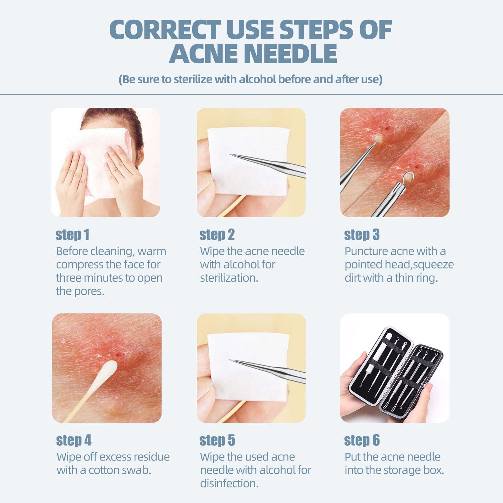 JPNK Blackhead Remover Comedone Extractor Acne Removal Kit.. - Image 4