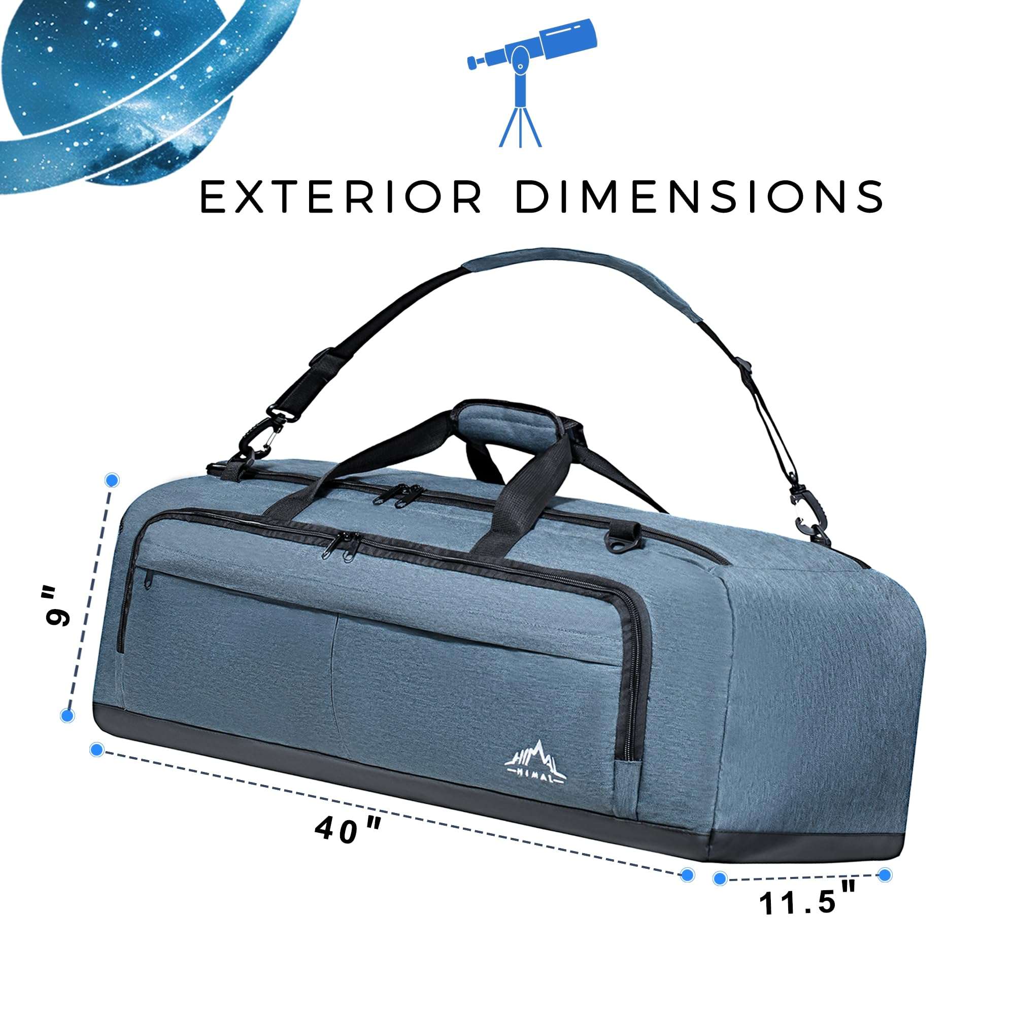 GoHimal Shock-Absorbent Telescope Bag–Multipurpose Telescope Carrying Case with Adjustable Shoulder Strap and Storage & Carrying Case for Accessories for Celestron - Image 3