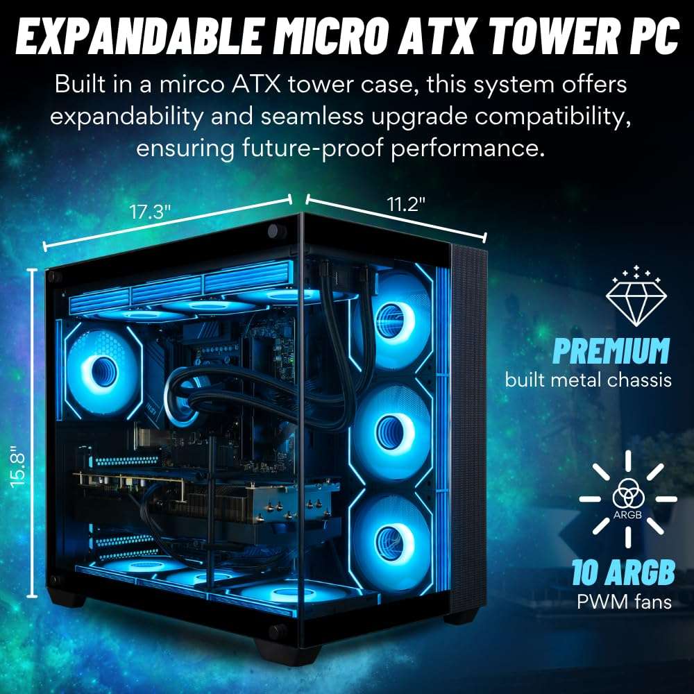Panorama XL RTX 5090 Gaming Desktop - Intel Core i9-14900KF, 192GB DDR5 RAM, 4TB NVMe Gen4 SSD, 12TB HDD, WiFi 6E, HDMI + DP, RJ45, Windows 11 Pro - Best 2024 RGB Prebuilt Computer for Gamers - Image 7