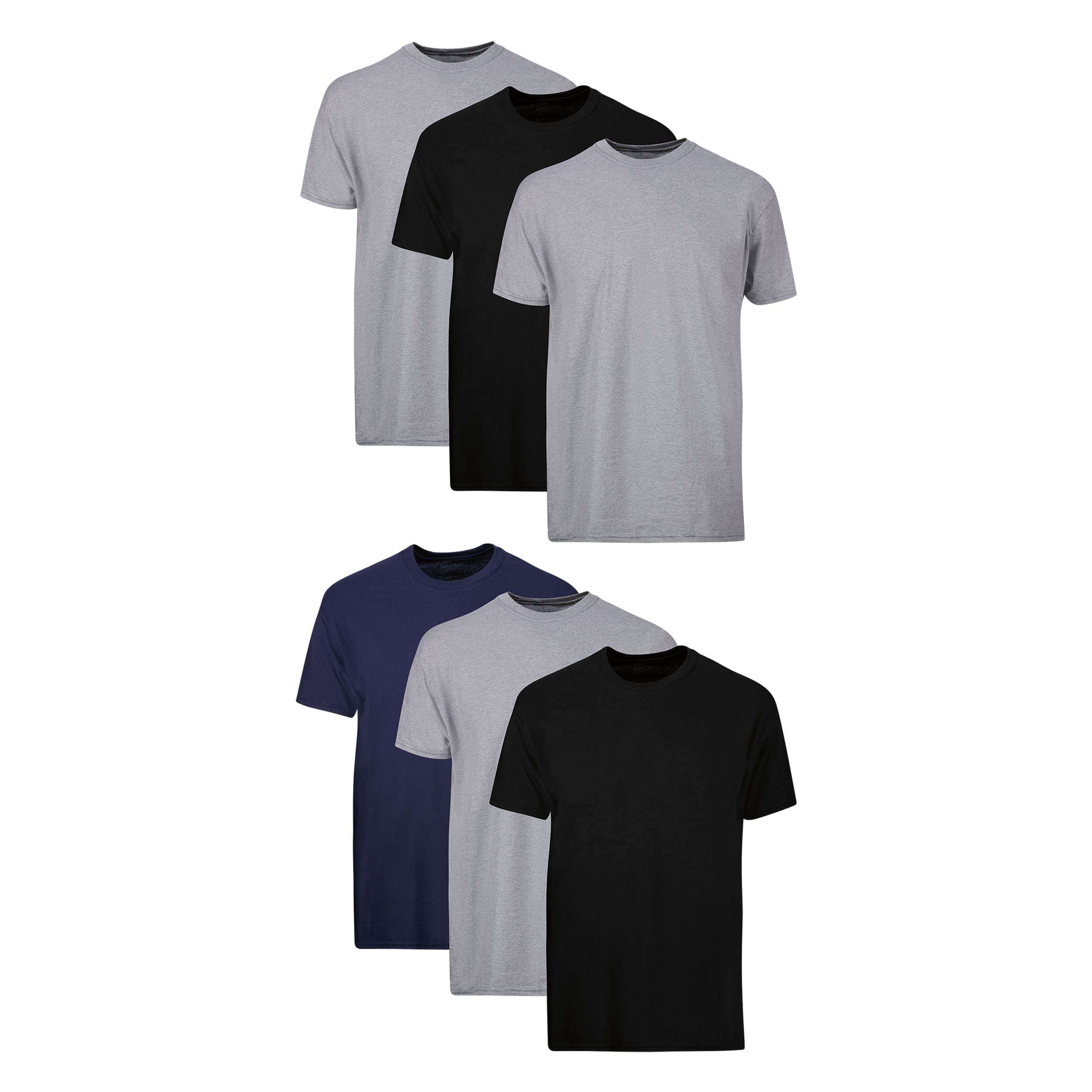 Hanes Packs, Stay-Tucked Soft Cotton, Best Undershirts for Men, White/Black/Asstd Multipacks - Image 1