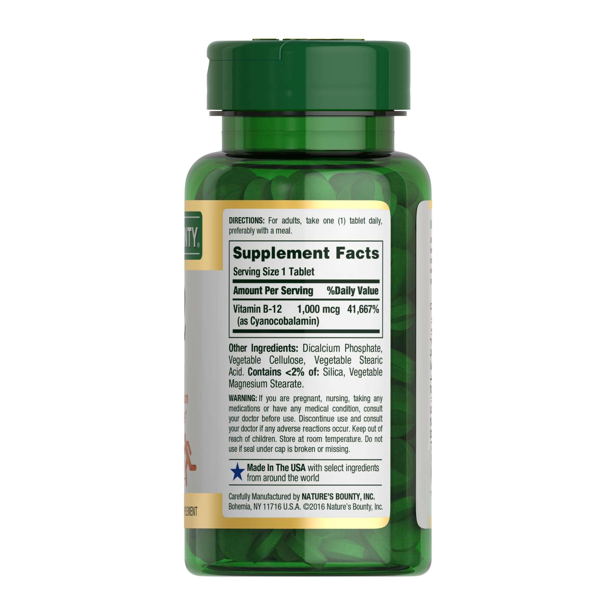Nature's Bounty Vitamin B12 1000 mcg Supplements, Supports Energy Metabolism, 200 Ct - Image 6