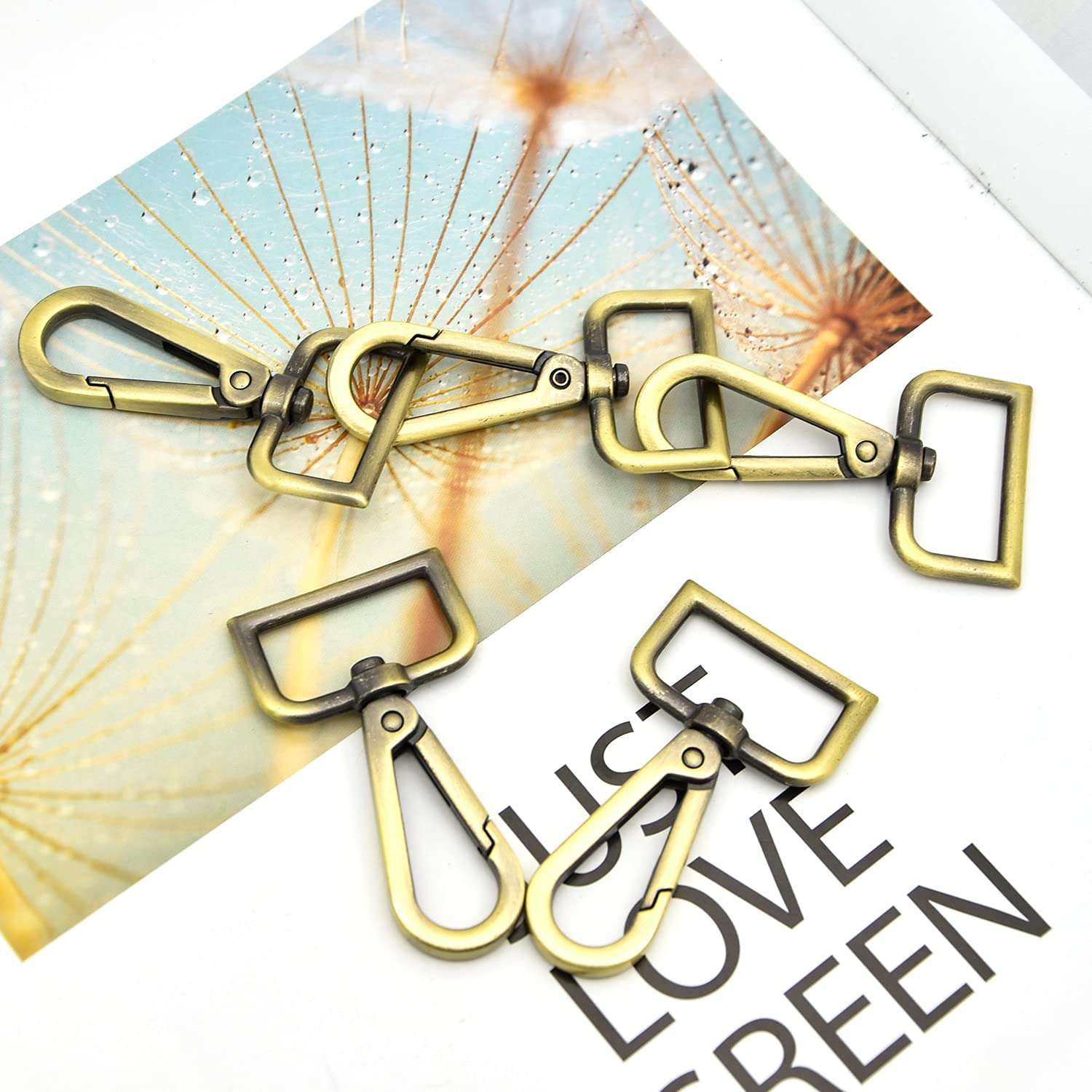 MELORDY 15 Pcs Metal Swivel Lobster Clasp Claw Push Gate Snap Hooks for DIY Crafts Keychain Purse Handbag Making (Brass,1 inch) - Image 3
