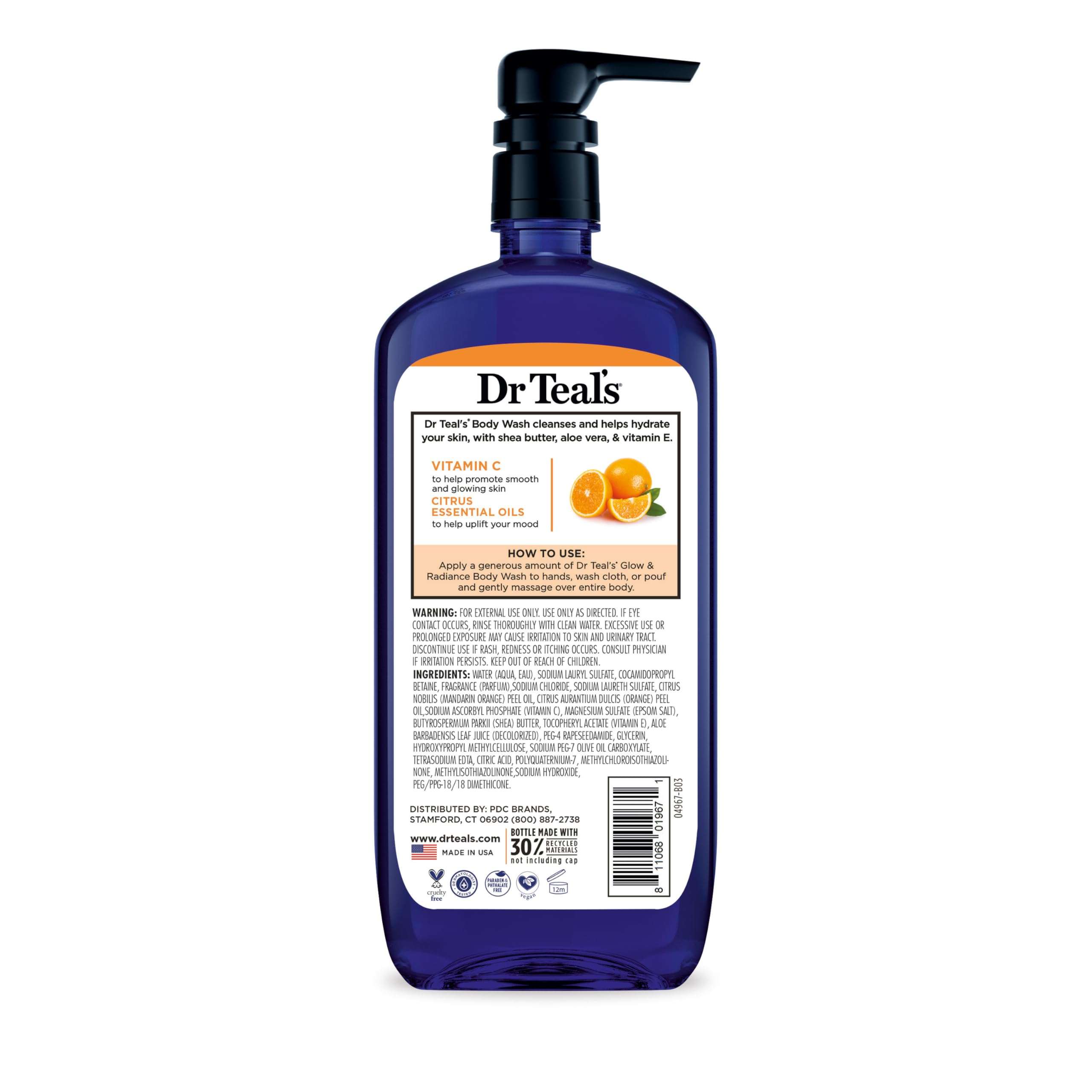 Dr Teal's Glow & Radiance with Vitamin C & Citrus Essential Oils Body Wash 24oz Pack of 2 - Image 10