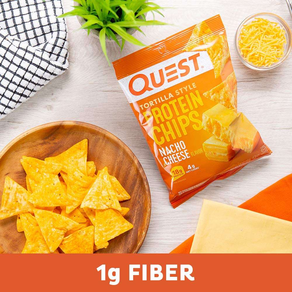 Quest Nutrition Nacho Cheese Tortilla Style Protein Chips, 18g Protein, 4g Net Carb, Low Carb, Gluten Free, 1.1 oz (Pack of 12) - Image 7