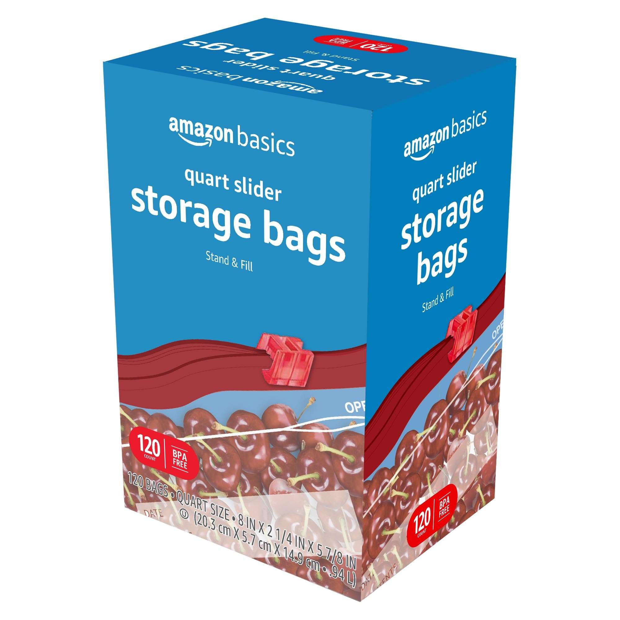 Amazon Basics Slider Quart Food Storage Bags, BPA Free, 120 Count (Previously Solimo) - Image 5