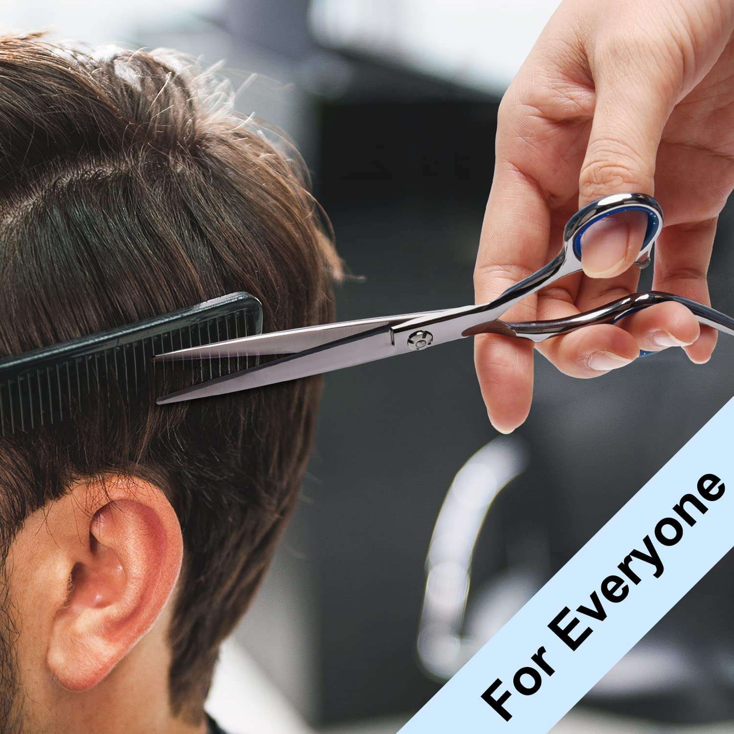 Hair Cutting Scissors, ULG Professional Hair Scissors 6.5 inch Right-Hand Razor Edge Barber Shears Salon Hair Cutting Shears Made of Japanese Stainless Steel, Hand Sharpened Blue - Image 7