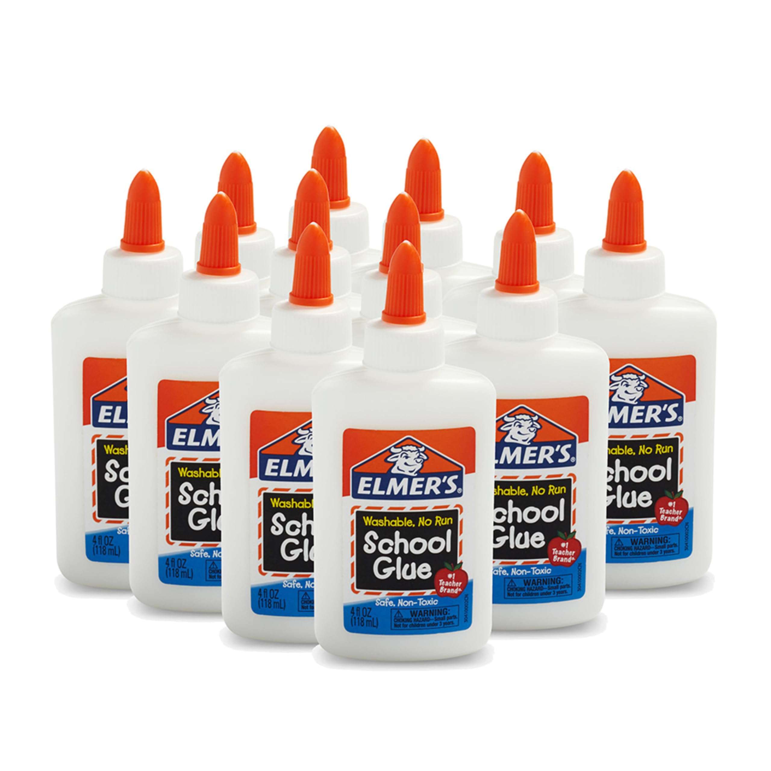 Elmer's Liquid School Glue, Slime & Craft, Safe and Non-Toxic, Washable, White, 4 Ounces Each, Great for Making Slime, 12 Count - Ideal for Classroom, Home, Office, Teacher Supplies - Image 1