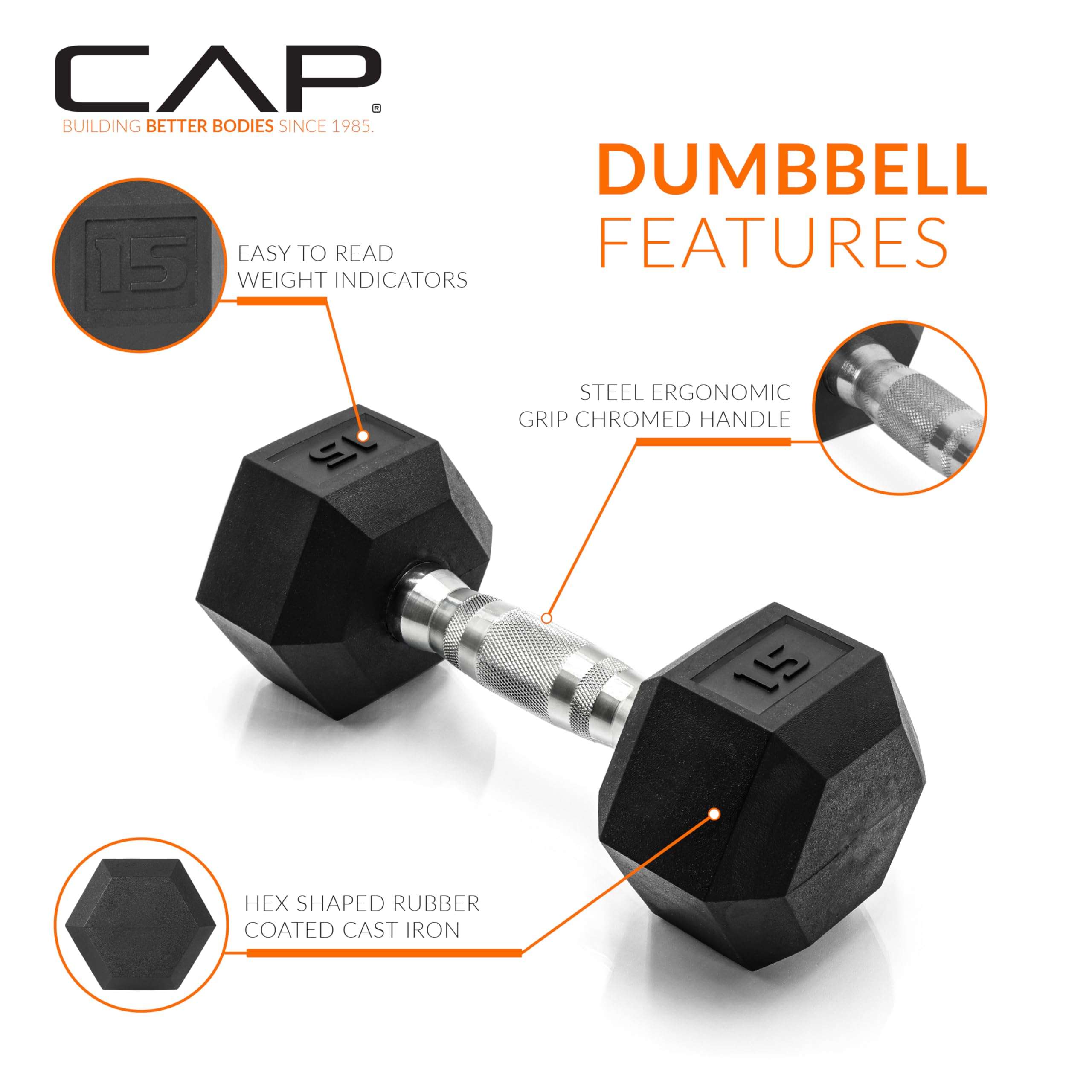 CAP Barbell Coated Dumbbell Weight | Multiple Options Pairs & Sets - Image 3