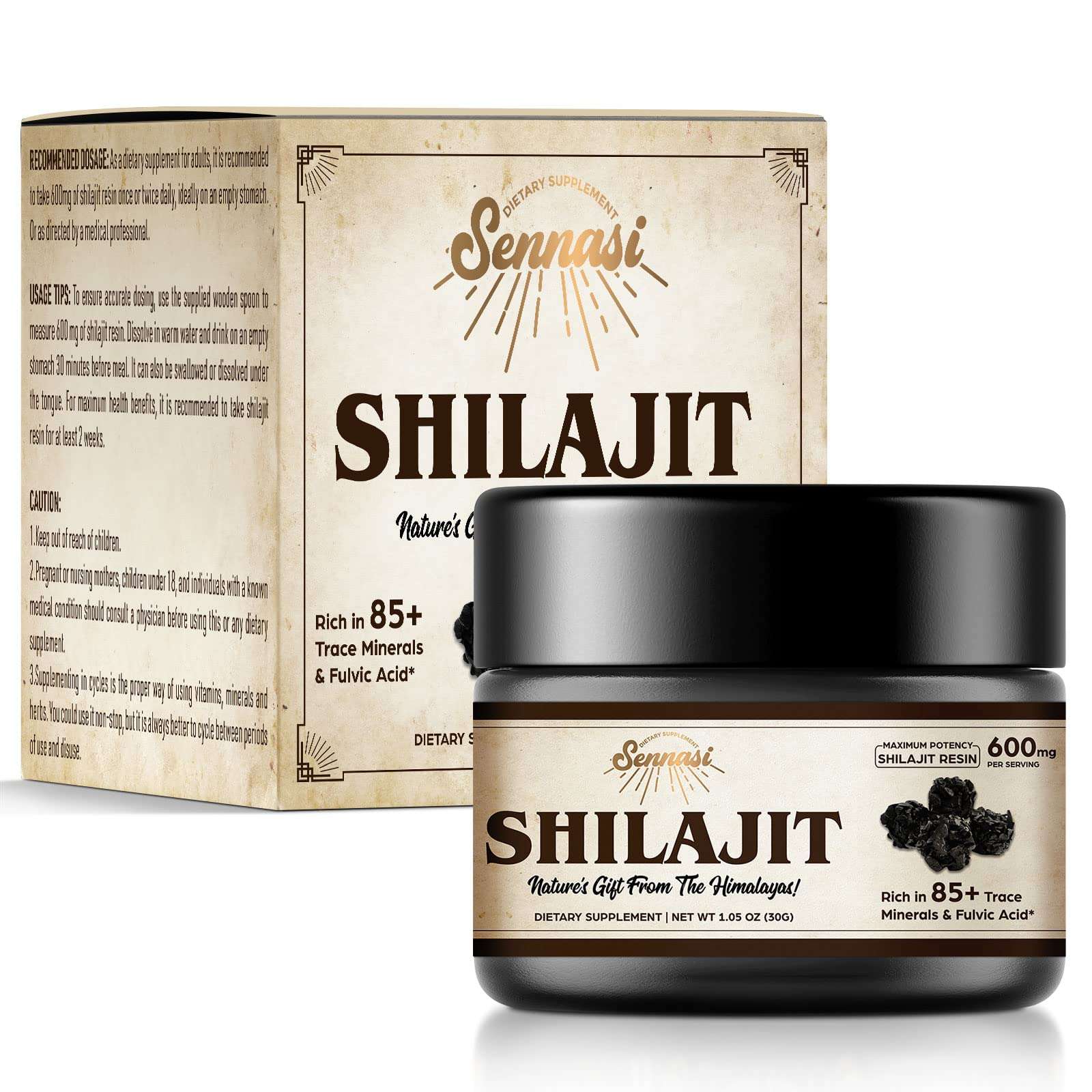 Shilajit Pure Himalayan Organic Shilajit Resin - 600mg Maximum Potency Natural Organic Shilajit Resin with 85+ Trace Minerals & Fulvic Acid for Energy, Immune Support, 30 Grams (1 Pack) - Image 7