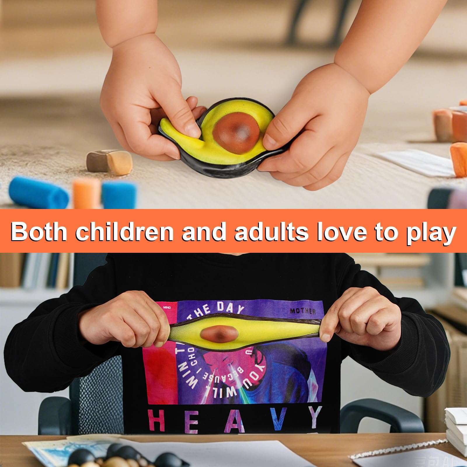 Bimoci Avocado Sensory Toy for Ages 3 to Adult - Fidget Toys, Sensory Toys, Stress Balls for Adults & Kids - Perfect Squishy Toys for Autism Support & Stress Relief - Image 2
