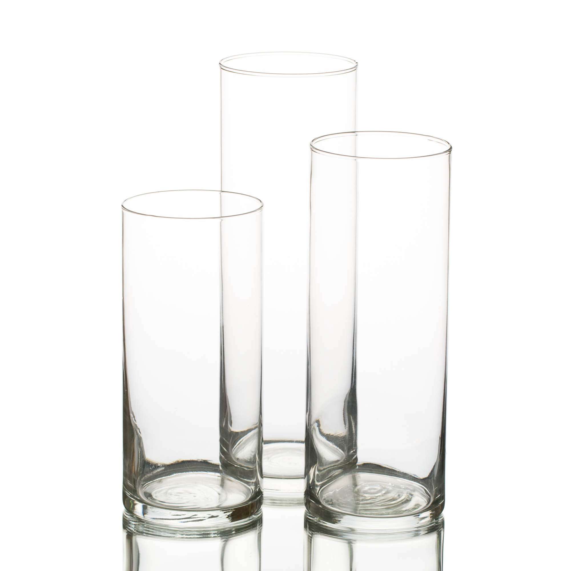 Eastland Glass Cylinder Vases 36 Pack. 7.5" | 9" | 10.5" Heights. Perfect Wedding Event Restaurant Church Decor - Image 1