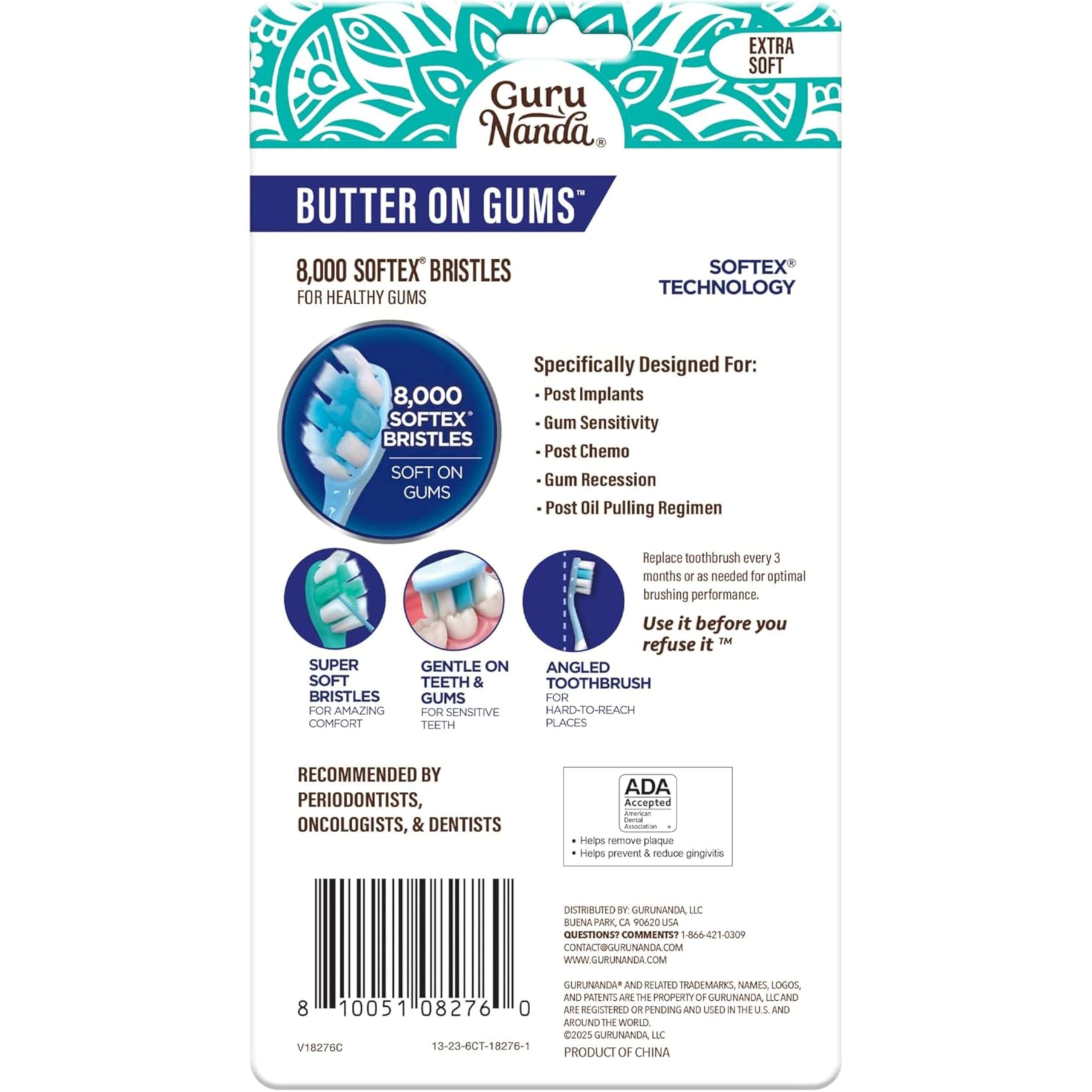 GuruNanda Butter On Gums Toothbrush, ADA Accepted, With 8000+ Ultra Soft Softex Bristles for Sensitive & Receding Gums, Perfect for Whiter Teeth, 6 Ct - Image 9