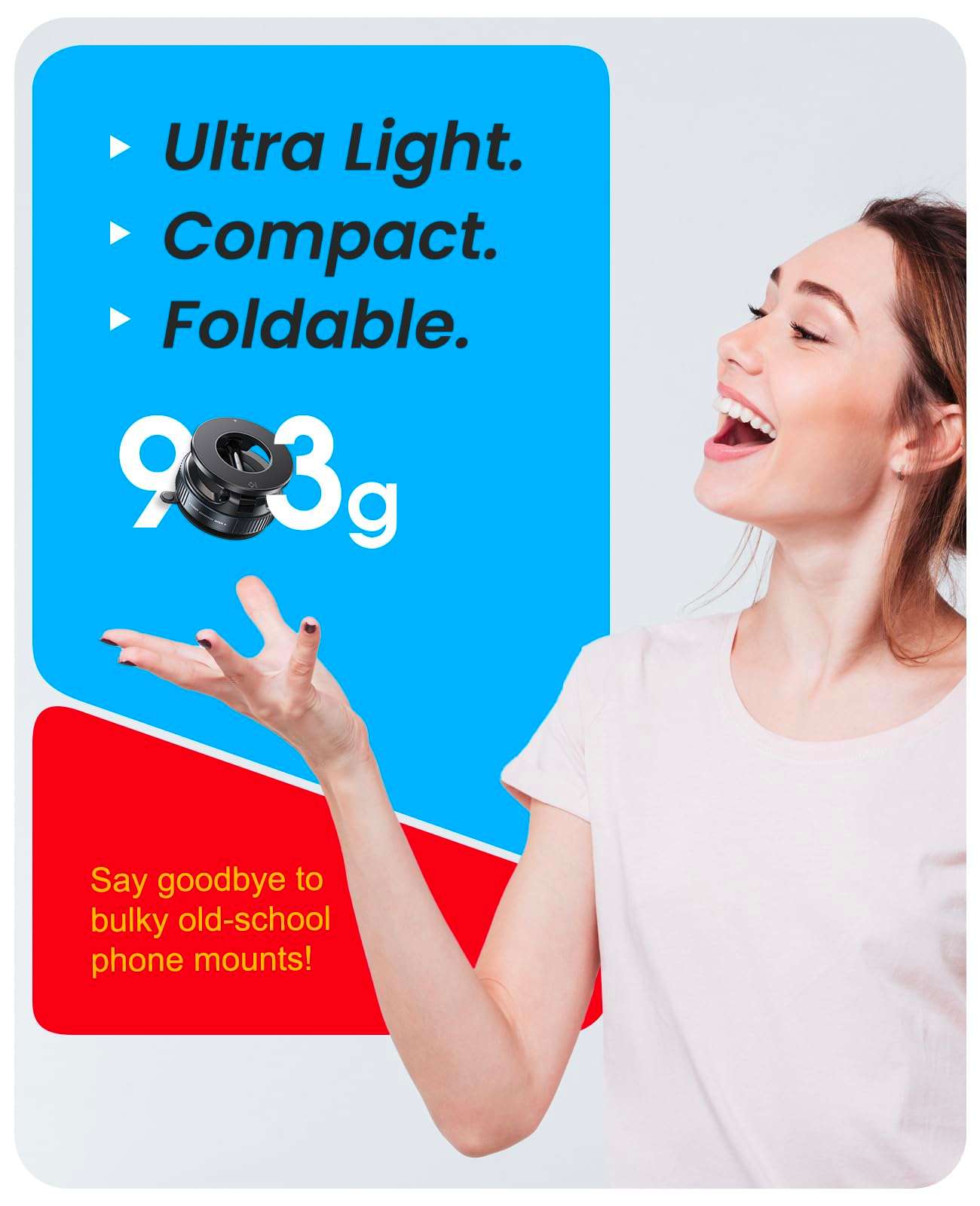 Jononser Magnetic Suction Cup Phone Mount for Magsafe, 360° Adjustable Magnetic Car Phone Holder, Pocket Size Foldable Car Mount, Cell Phone Holders for Your Car for iPhone 17 16 15 14 13 12 Series - Image 5