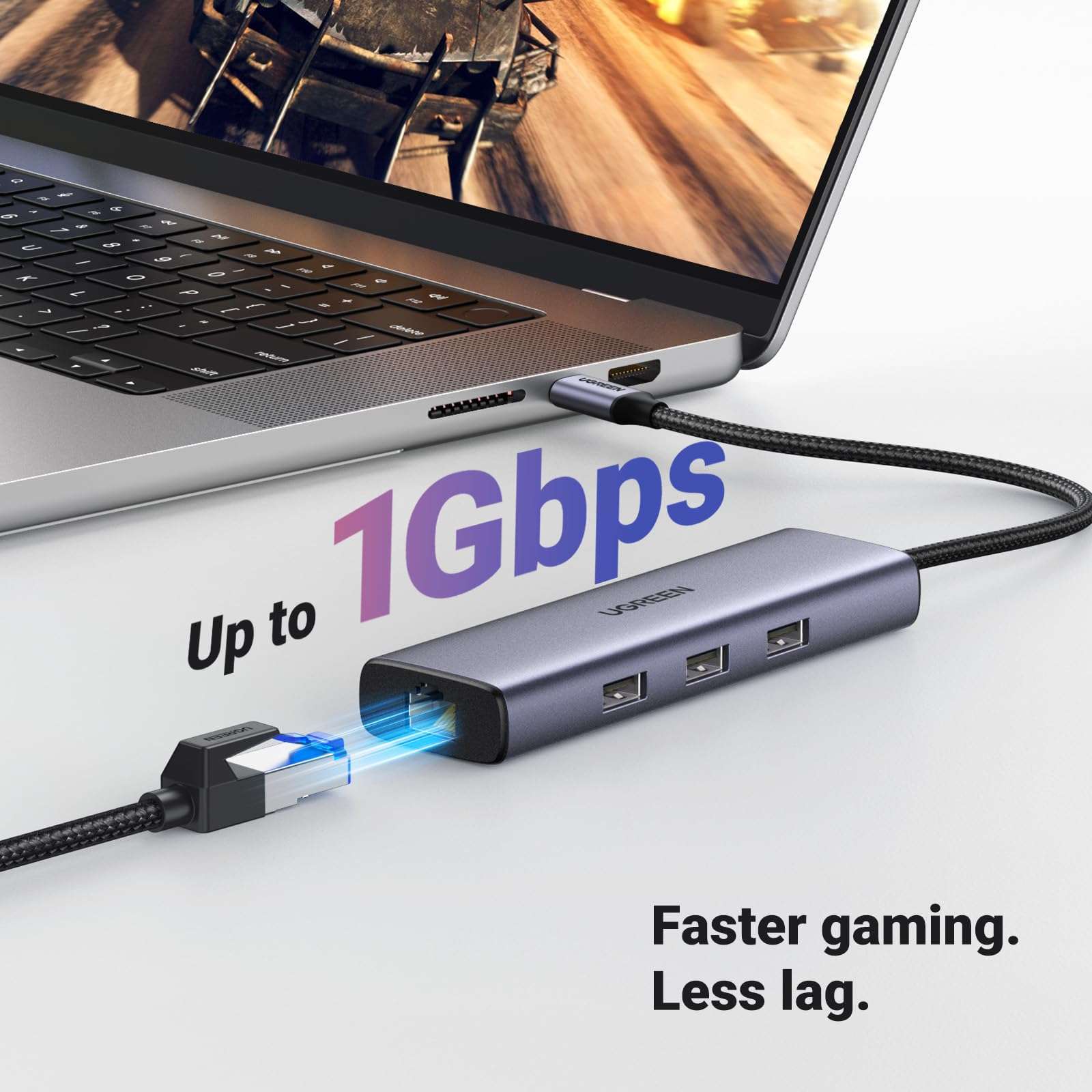 UGREEN Revodok 6 in 1 USB C Hub Gigabit Ethernet Adapter with 4K HDMI, 100W PD Charging, USB A Data Ports Compatible with Mac M1, M2, M3, iPad, iPhone 16 Pro/Pro Max, Steam Deck - Image 4