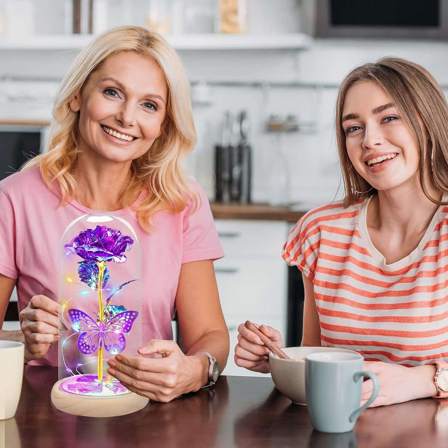 QUNPON Mothers Day Rose Gifts for Mom Flowers Rose Gifts for Women,Birthday Gifts for Women,Purple Butterfly Flowers for Mom Mother Day Flower Gifts from Daughter Son,Gift for Sister,Her,Grandma,Wife - Image 4