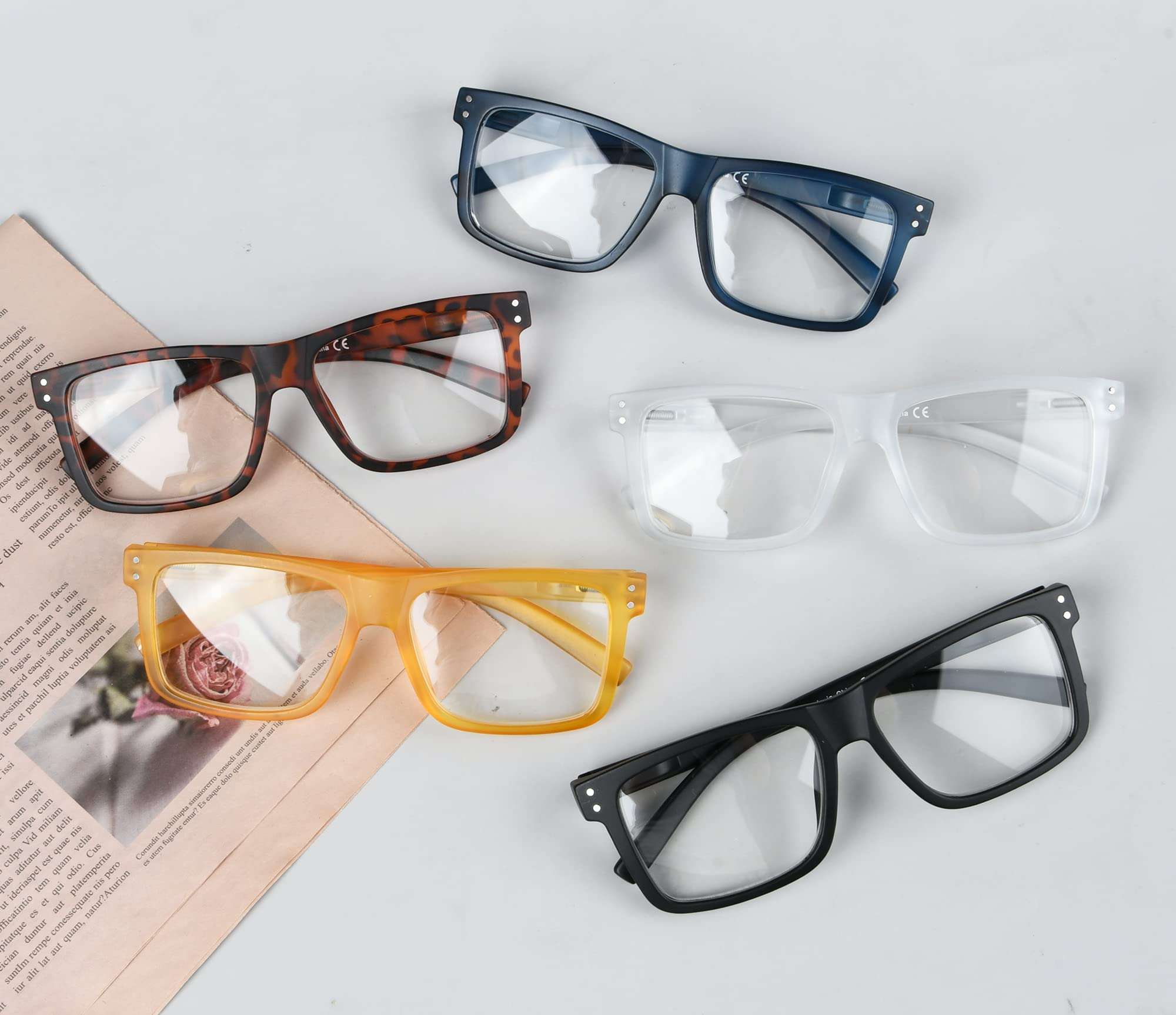 Eyekepper 5-pack Oversized Reading Glasses Square Large Frame Readers for Men and Women +1.50 - Image 6