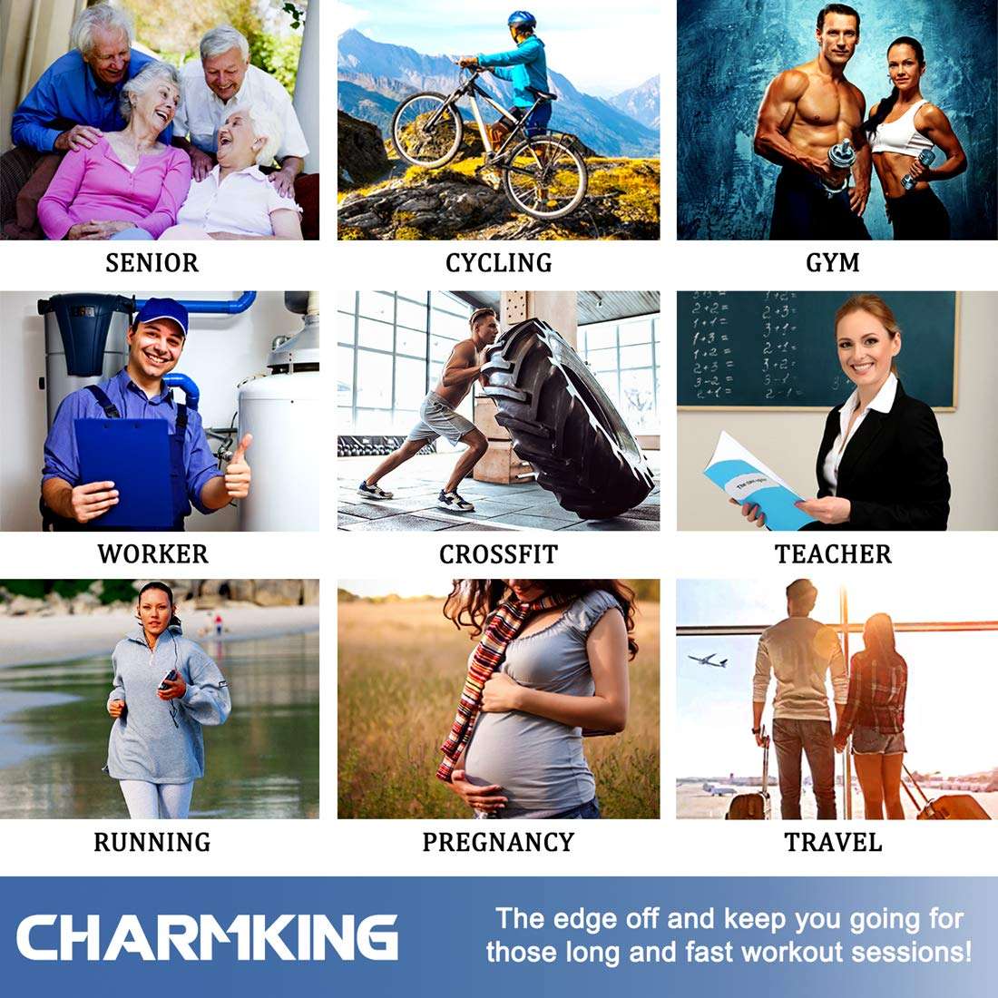 CHARMKING Compression Socks for Women & Men Circulation (3 Pairs) 15-20 mmHg is Best Support for Athletic Running Cycling - Image 4