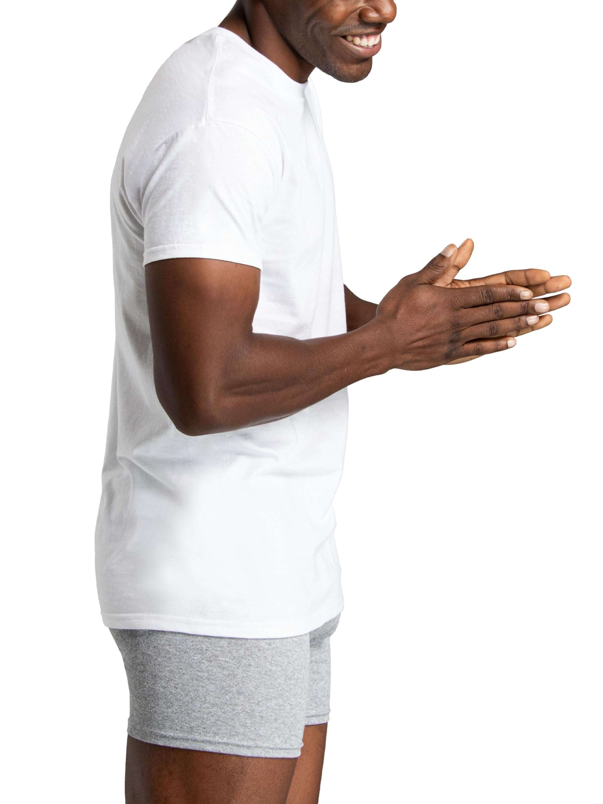 Fruit of the Loom Men's Undershirts, Moisture Wicking & Tag Free, Short Sleeve Crew T-Shirts - Image 3
