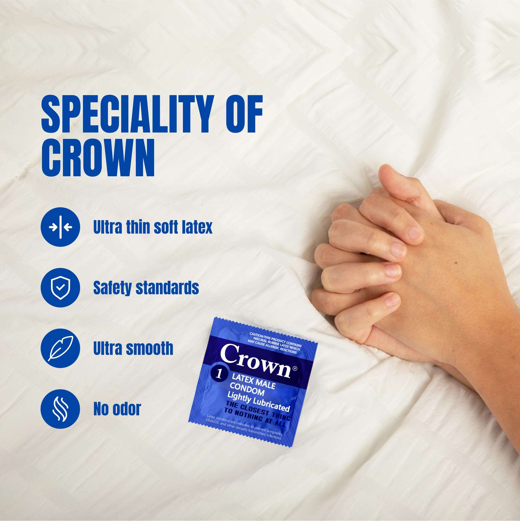 Crown Condoms — 50 Count — Lubricated Latex Condoms — Silkier, Thinner and Stronger (Pack of 50) - Image 5