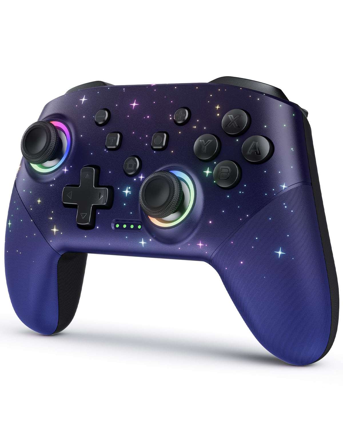 VOYEE Switch Controller, LED Star Wireless Pro Controllers Compatible with Lite/OLED, Multi-Platform Windows PC with 9 Colors Colorful RGB Lights/Programmable/Vibration/Turbo/Wakeup - Image 1