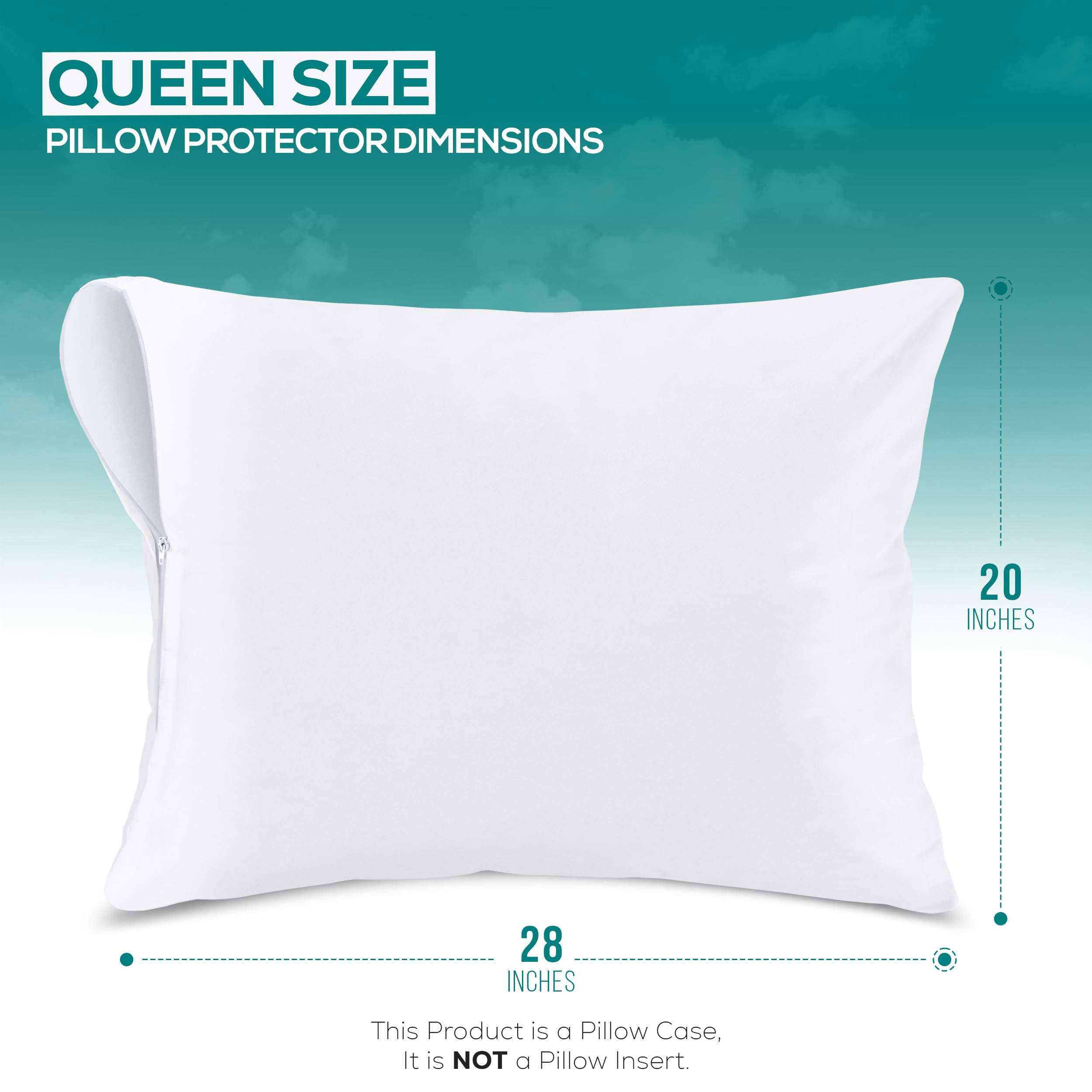 Utopia Bedding Waterproof Pillow Protectors Zippered Queen Size (2 Pack, White), Zippered Pillowcases, Bed Bug Proof Pillow Encasement Covers 20 x 28 Inches - Image 3