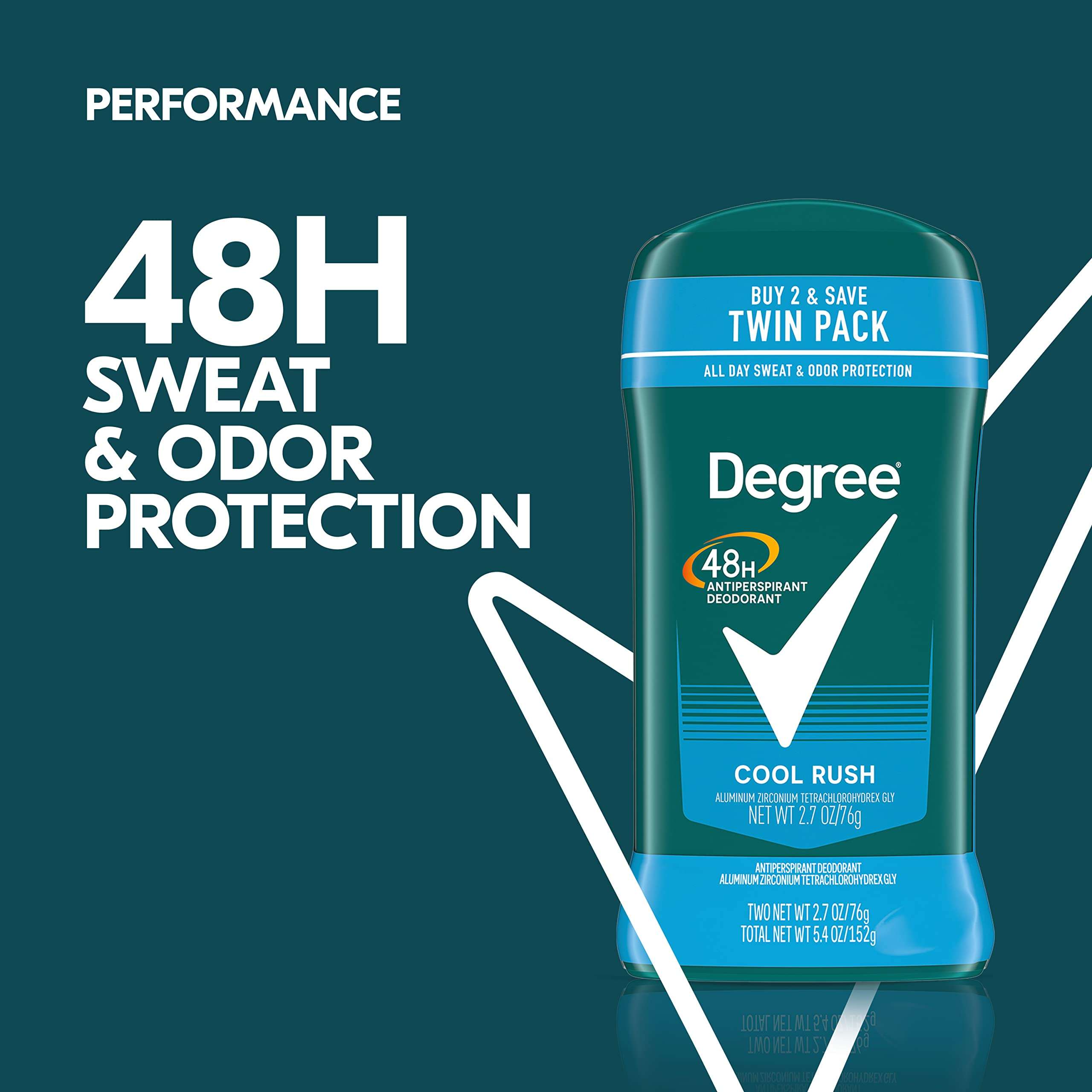 Degree Men Original Antiperspirant Deodorant Cool Rush Twin Pack 48-Hour Sweat & Odor Protection Antiperspirant For Men 2.7 oz - Image 7
