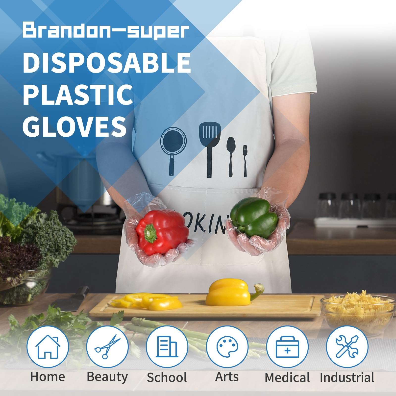 Brandon-super Food Prep Gloves Plastic Food Safe Gloves, Food Handling, One Size Fits Most Poly 500ct Clear 500 Count (Pack of 1) - Image 6