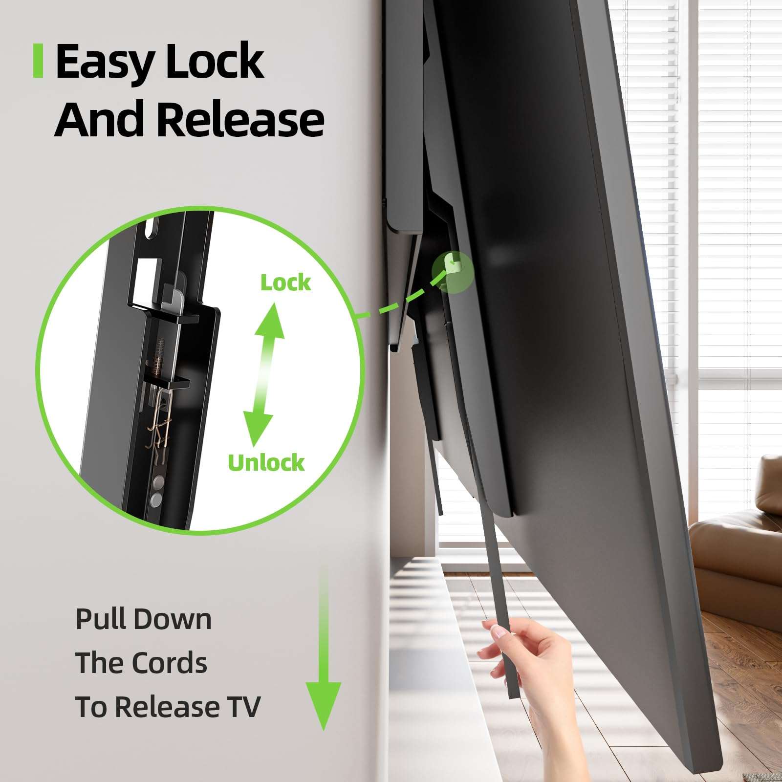USX MOUNT Heavy Duty Fixed TV Wall Mount for 65-100 inch Flat TVs, Max Load 200 Lbs, Low Profile Bracket Fits 16" 18" 24" 32 inch Stud Spacing, Max VESA 800x600mm for Most 65 75 85 86 90 98 100 TVs - Image 6